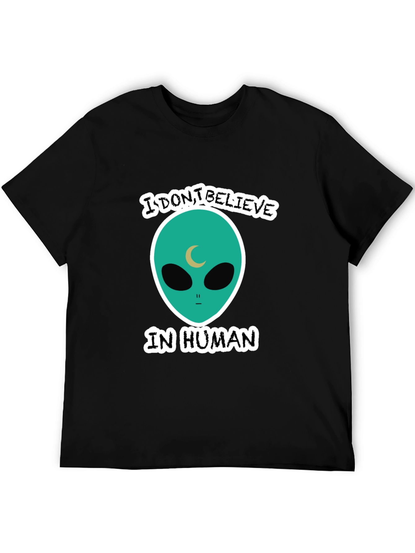 Black I Don't Believe in Humans Graphic Tee view 5