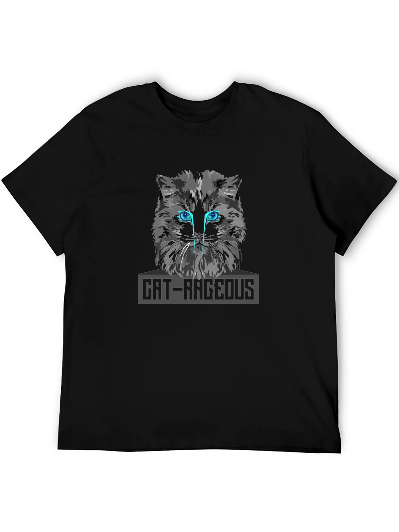 Black Cat-Rageous Graphic Tee - Men's Black T-Shirt view 5
