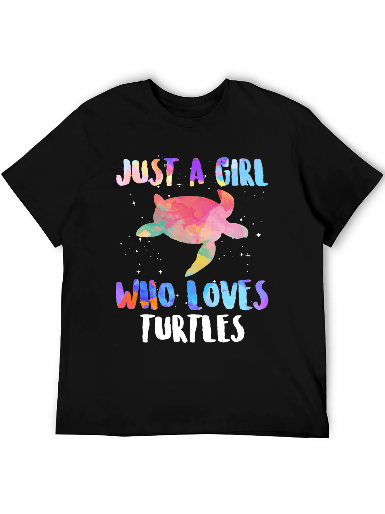 Black Just A Girl Who Loves Turtles T-Shirt view 5