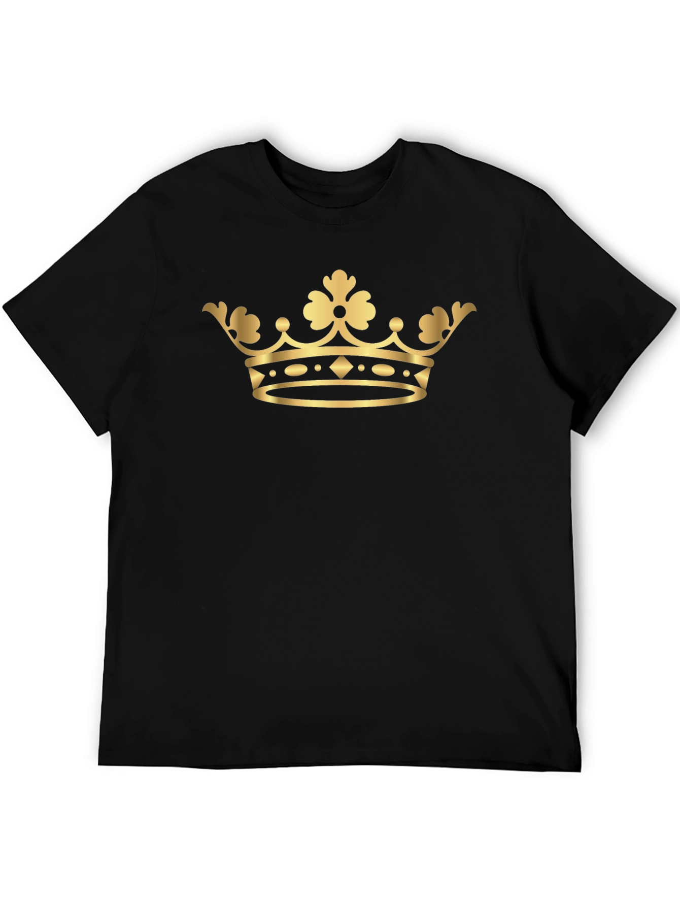 Black Gold Crown Graphic Tee - Classic Style view 5