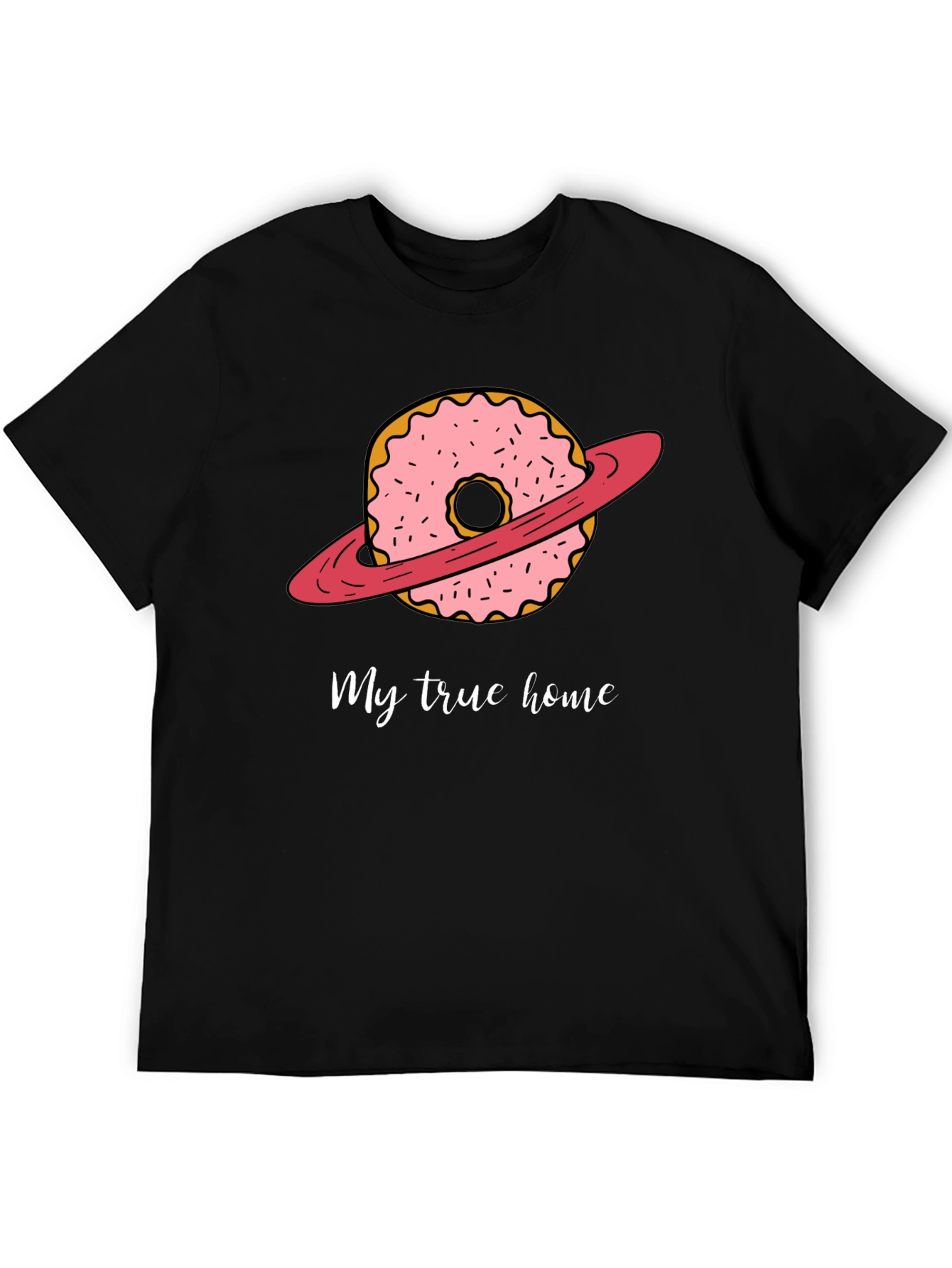 Black Donut Planet T-Shirt - My True Home view 5