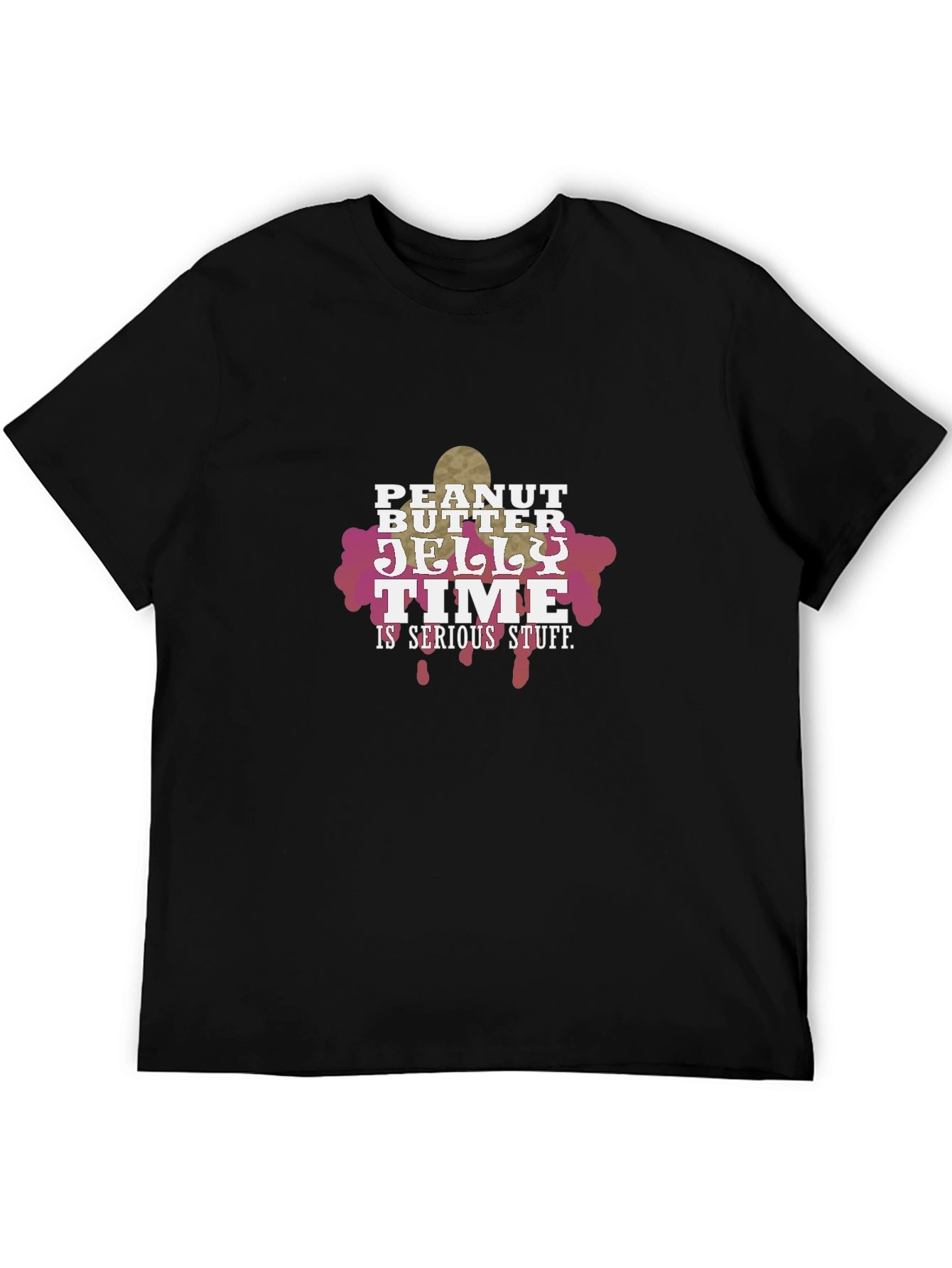 Black Peanut Butter Jelly Time Funny Graphic Tee view 5