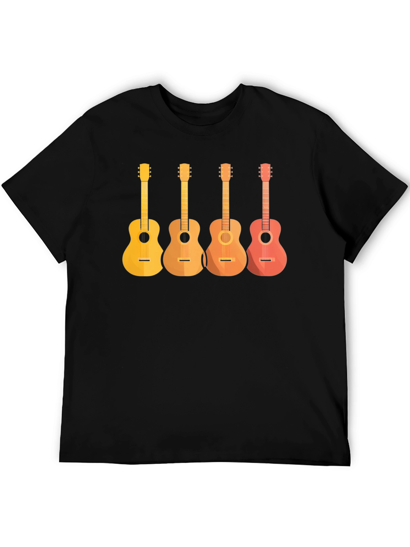 Black Guitar Evolution Graphic T-Shirt - Black view 5