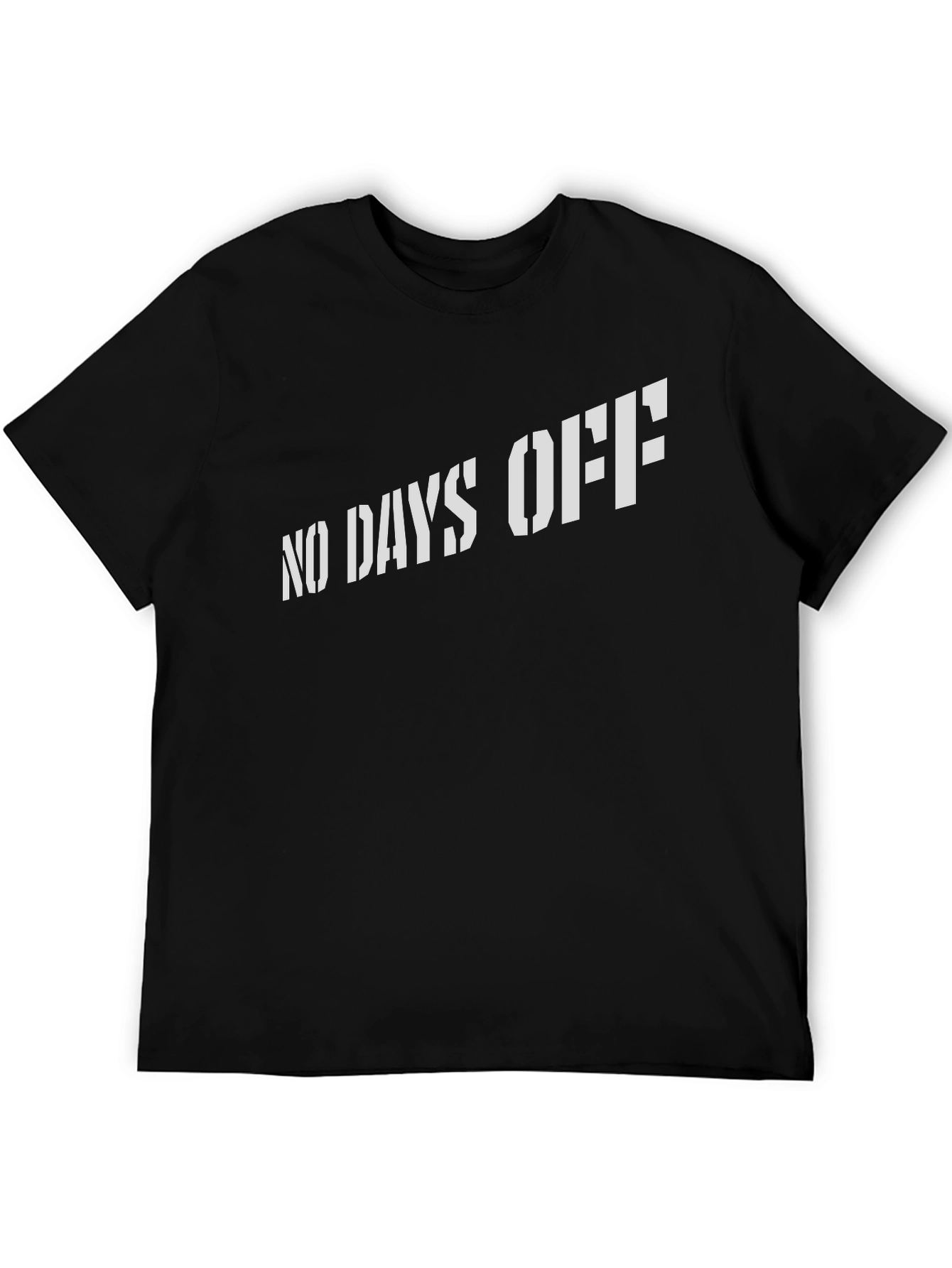 Black Men's 'No Days Off' Black Graphic Tee view 5