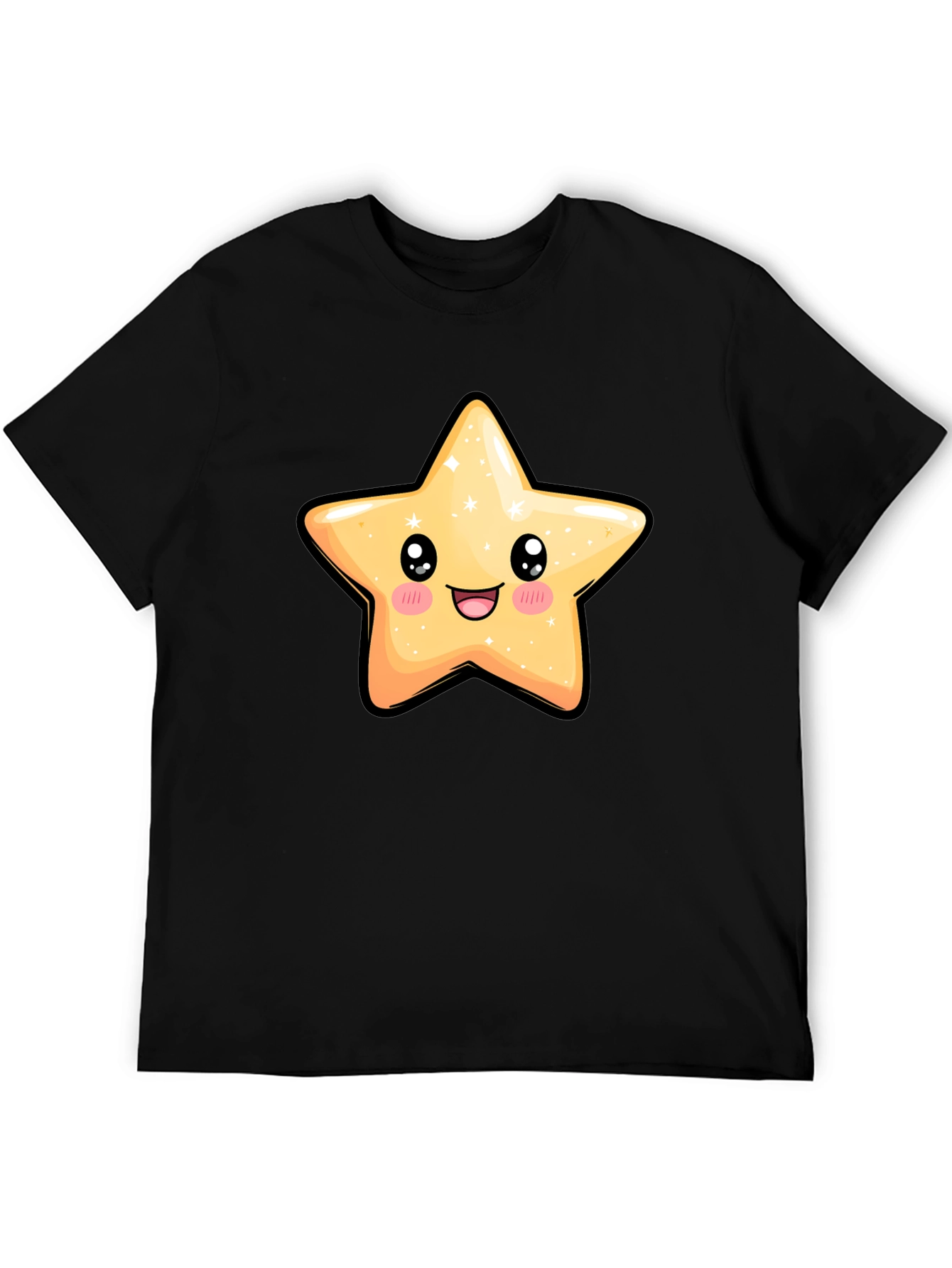 Black Cute Star Graphic Black T-Shirt view 5