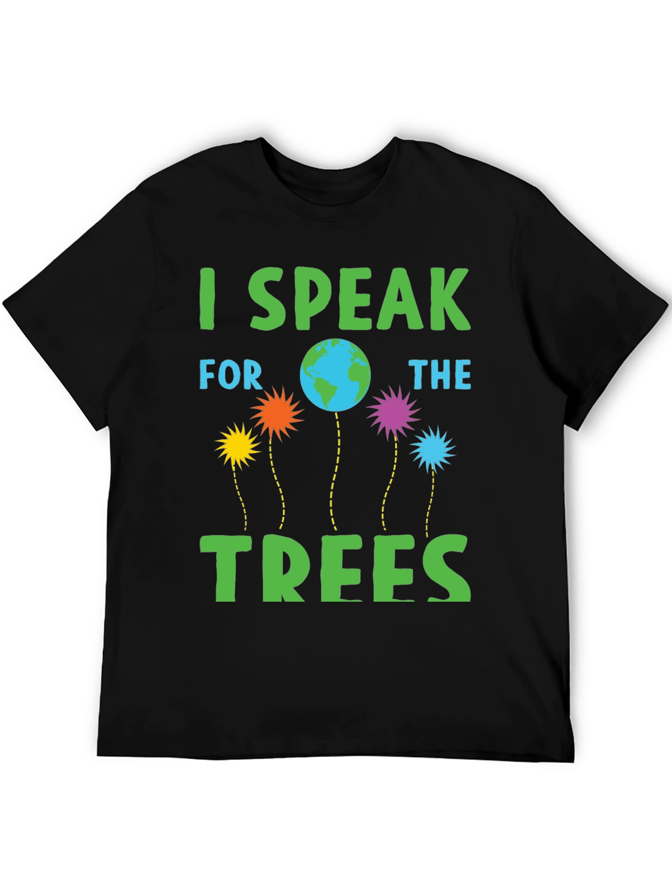 Black I Speak for the Trees Graphic T-Shirt view 5