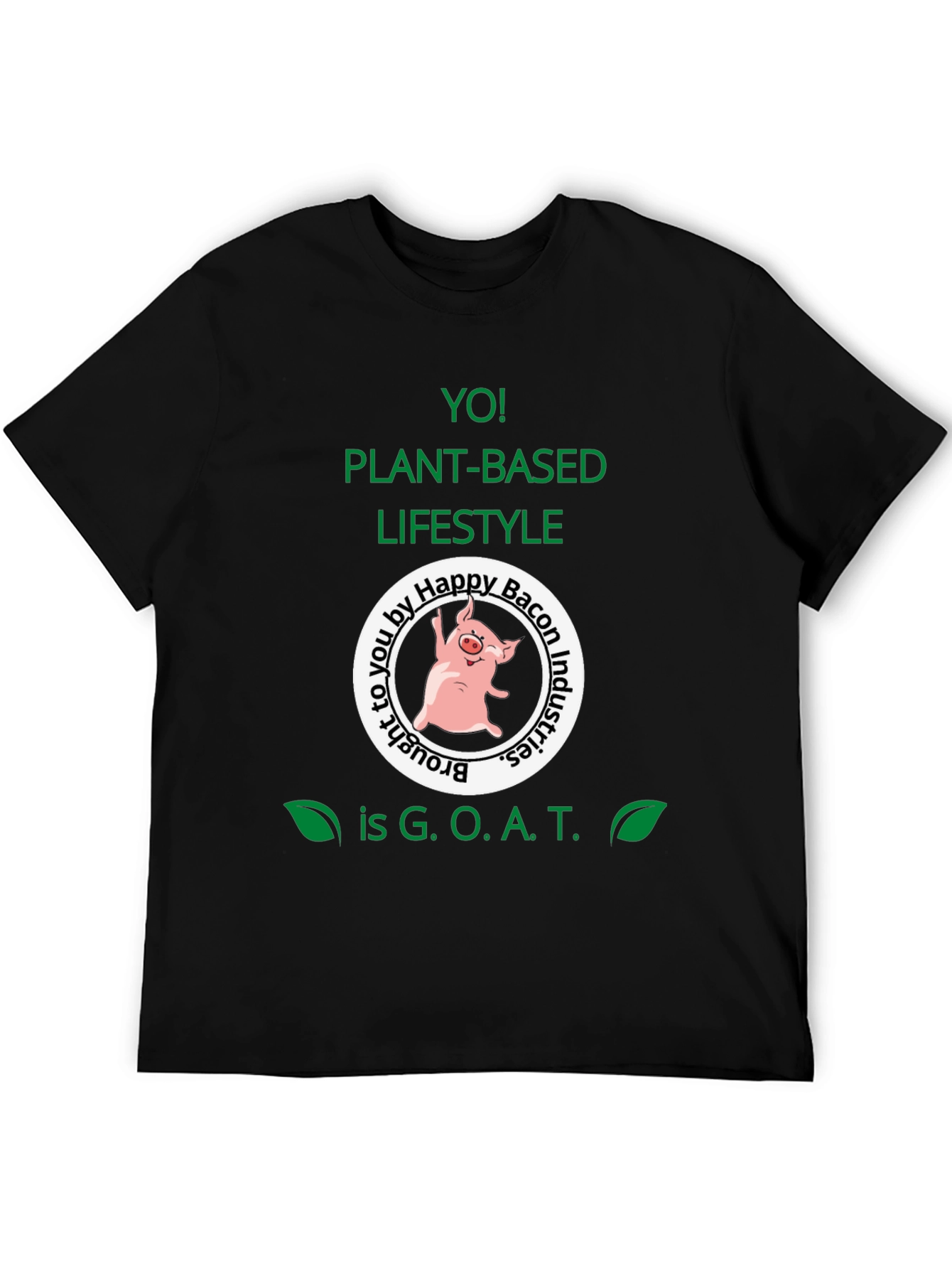 Black Vegan Lifestyle T-Shirt - Plant Based GOAT view 5