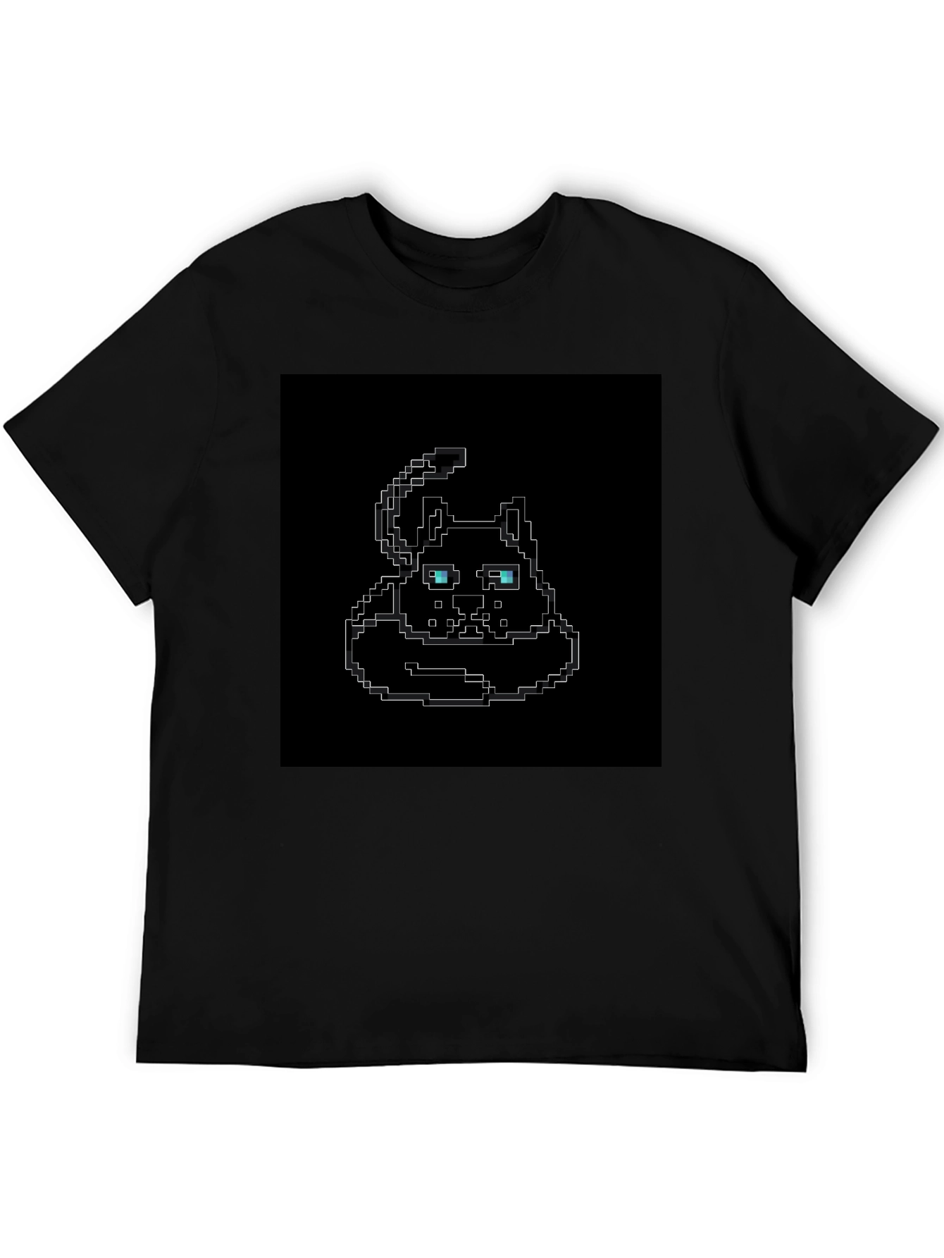 Black Pixel Art Cat T-Shirt - Black view 5
