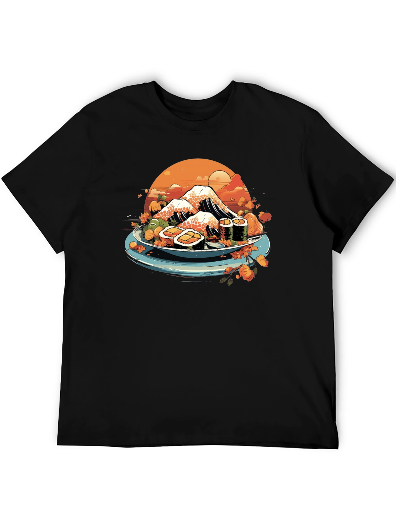 Black Sushi Mountain T-Shirt - Unique Graphic Tee view 5