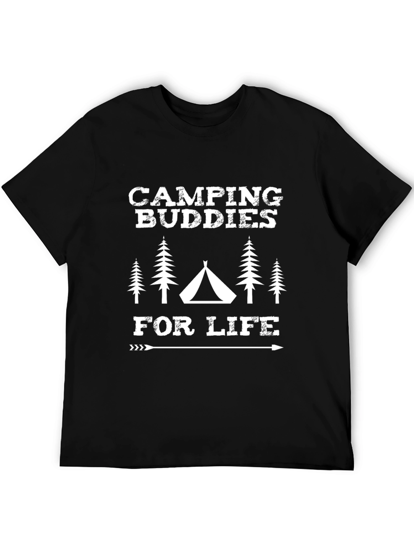 Black Camping Buddies For Life Tee view 5