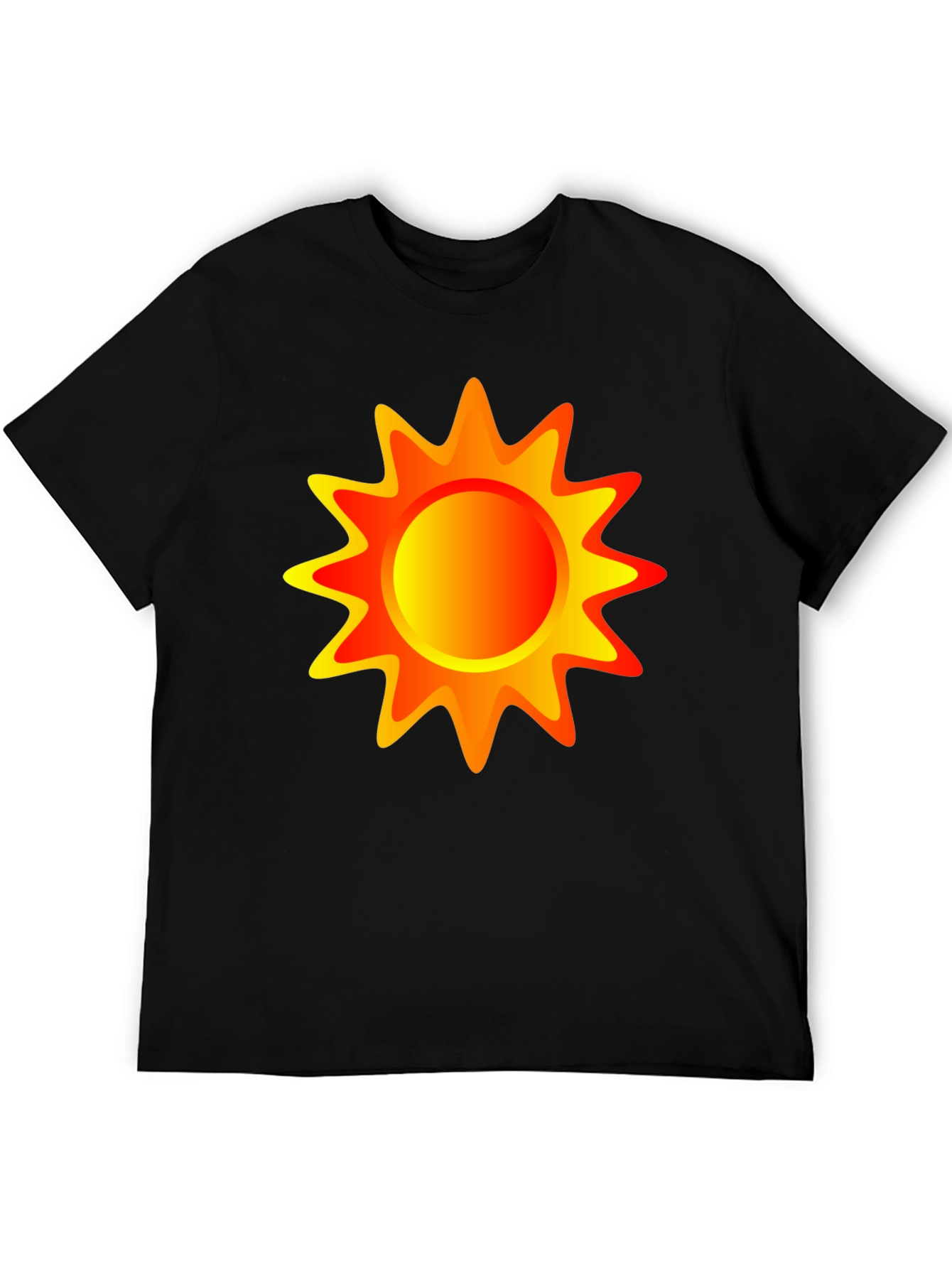 Black Vibrant Sun Graphic Black T-Shirt view 5