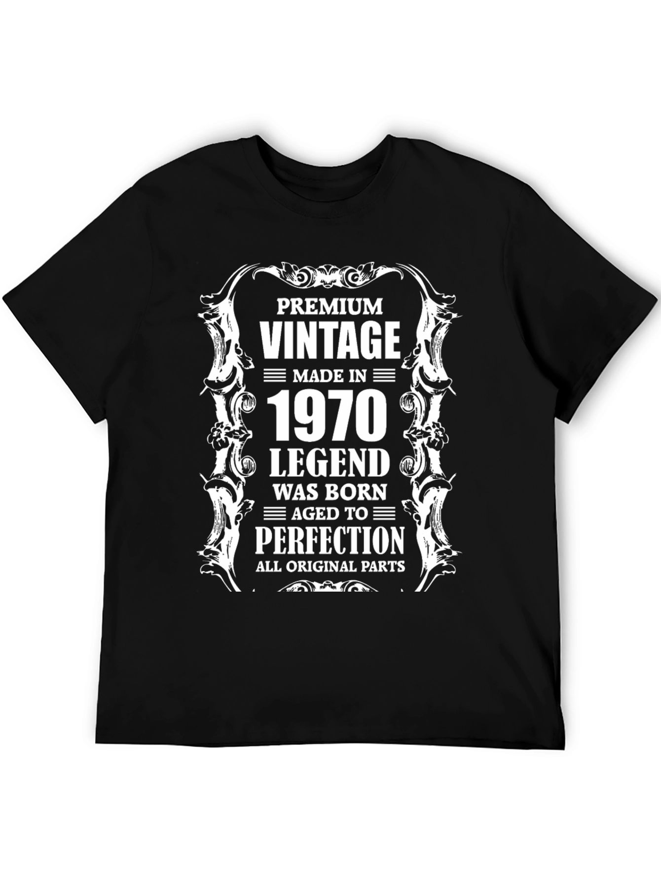 Black Premium Vintage 1970 Birthday T-Shirt view 5