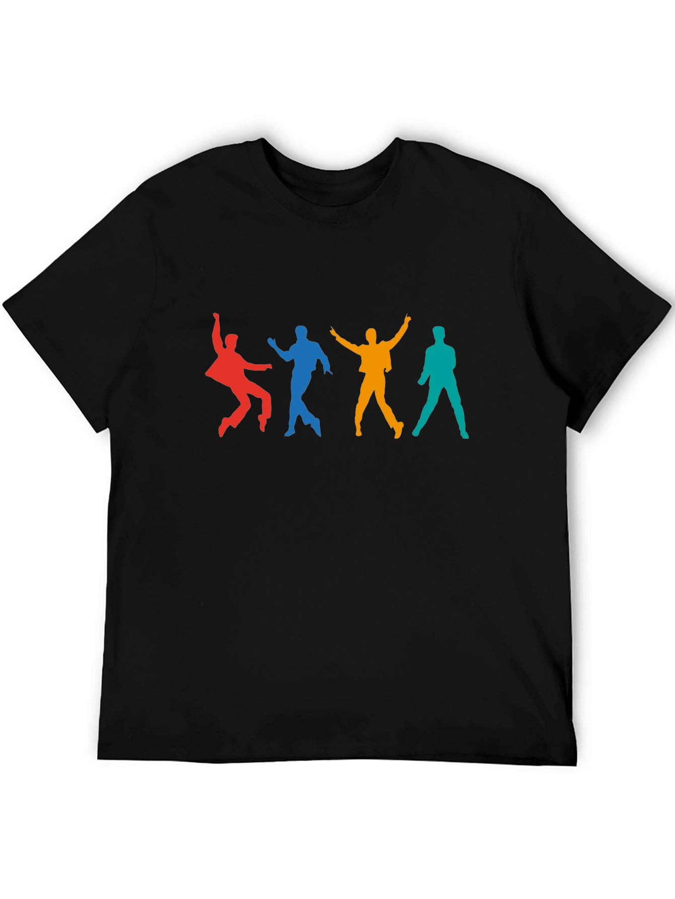 Black Retro Dance Silhouette Graphic Tee - Black view 5