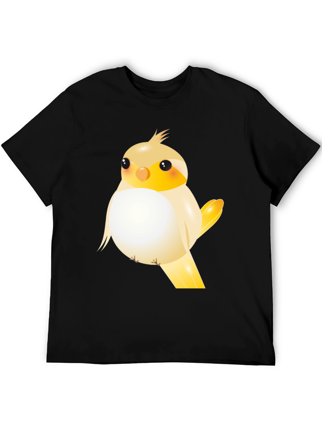 Black Cute Cartoon Bird Graphic T-Shirt view 5