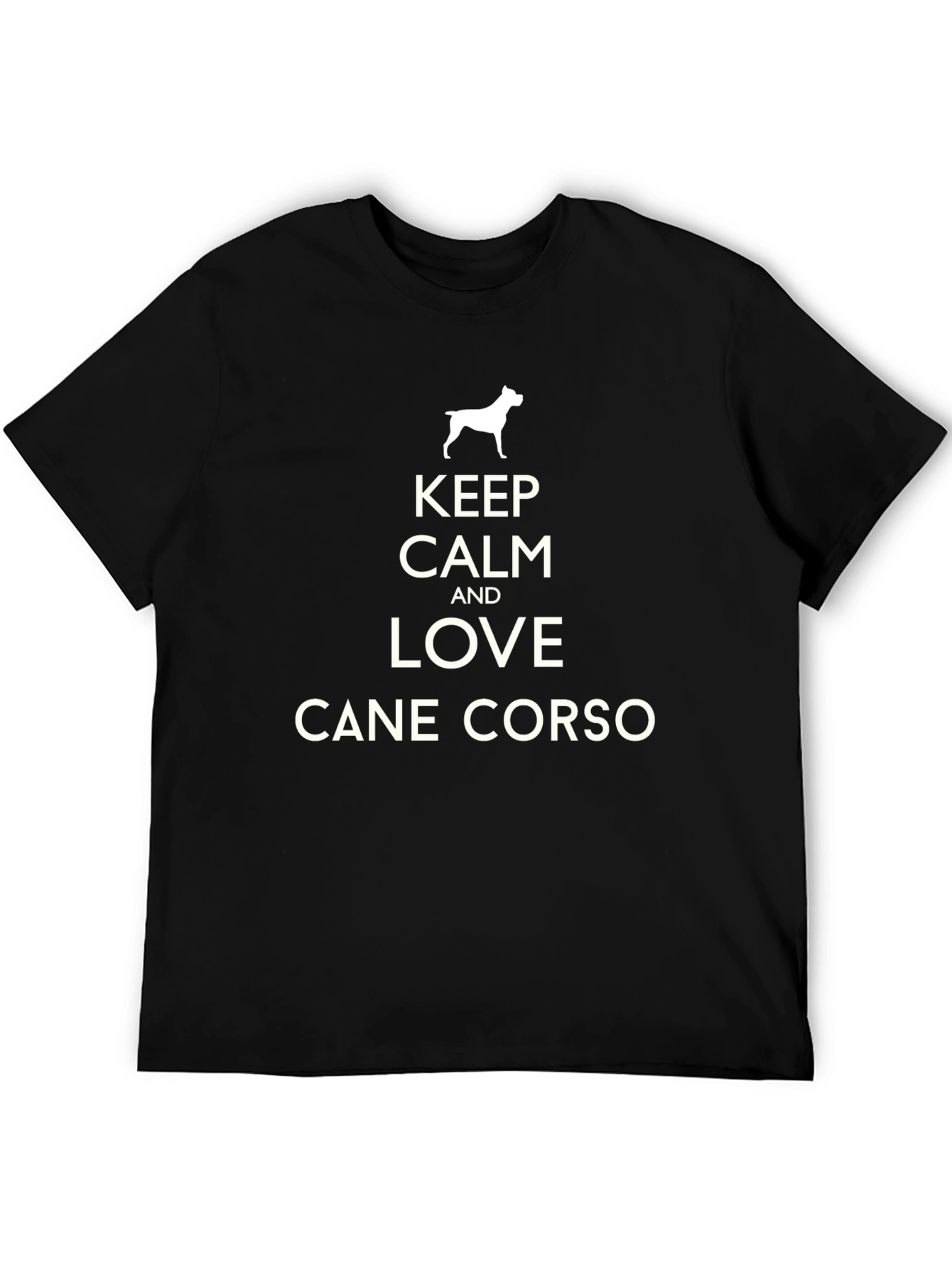 Black Keep Calm and Love Cane Corso T-Shirt view 5