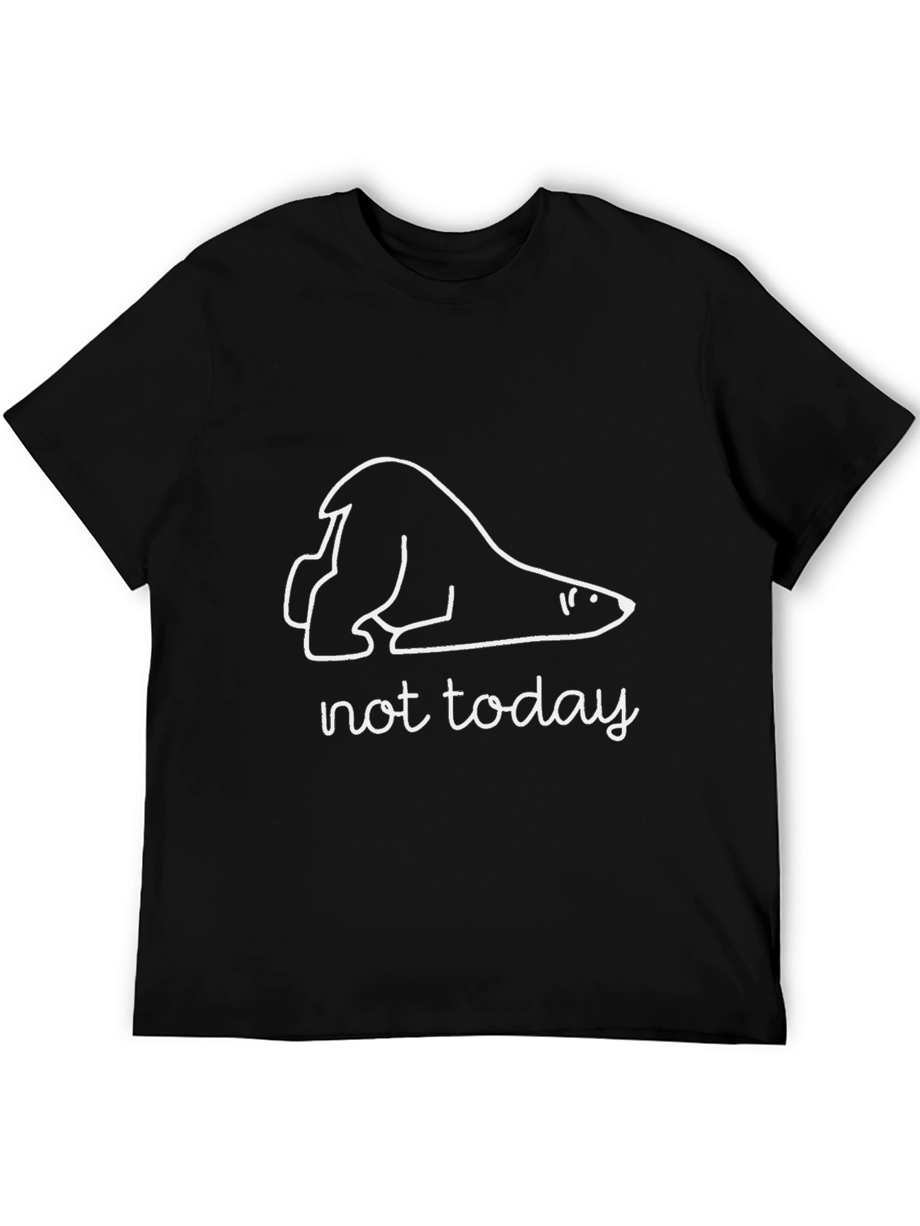 Black Lazy Polar Bear T-Shirt - "Not Today" Tee view 5