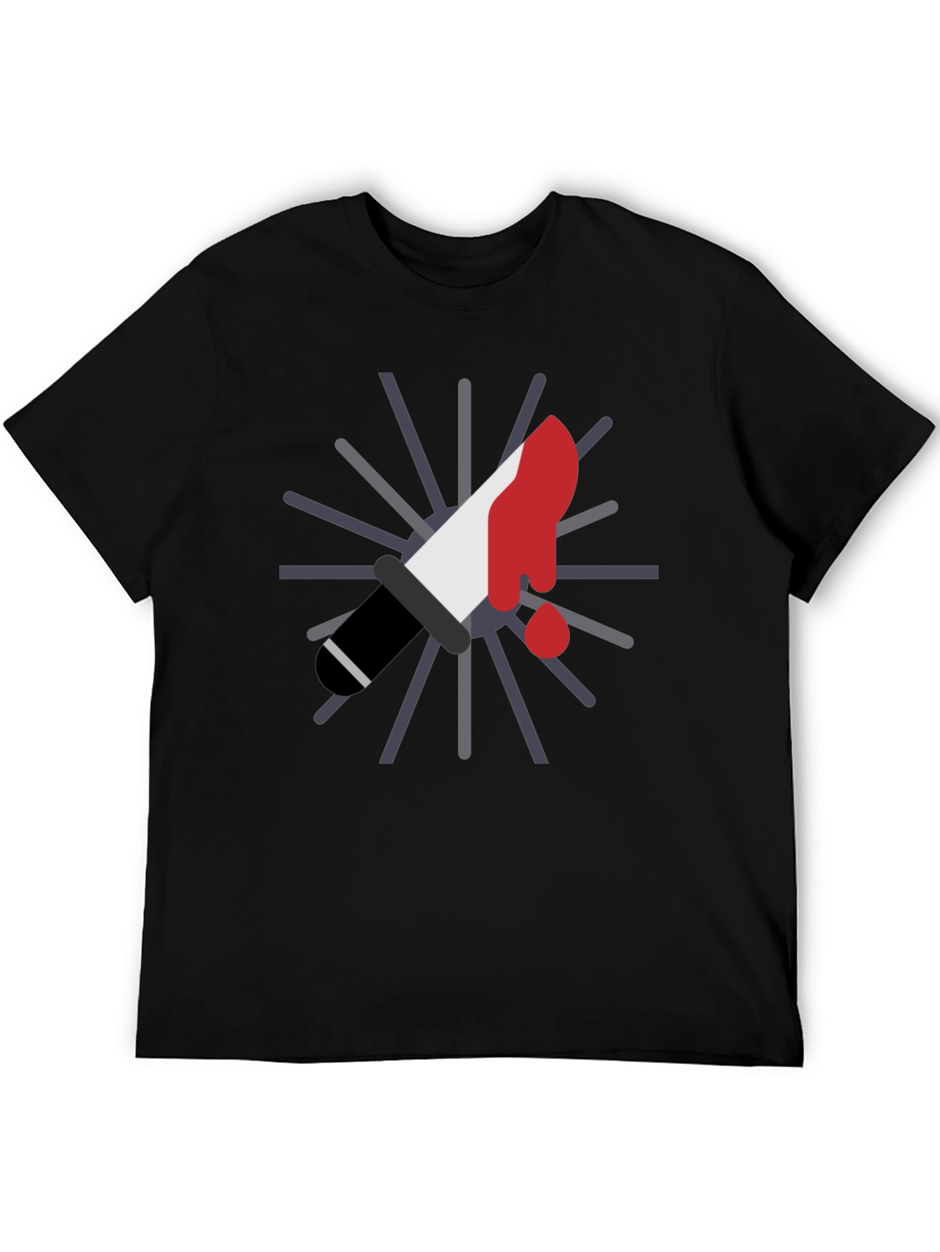 Black Bloody Knife Graphic Tee - Black Cotton T-Shirt view 5