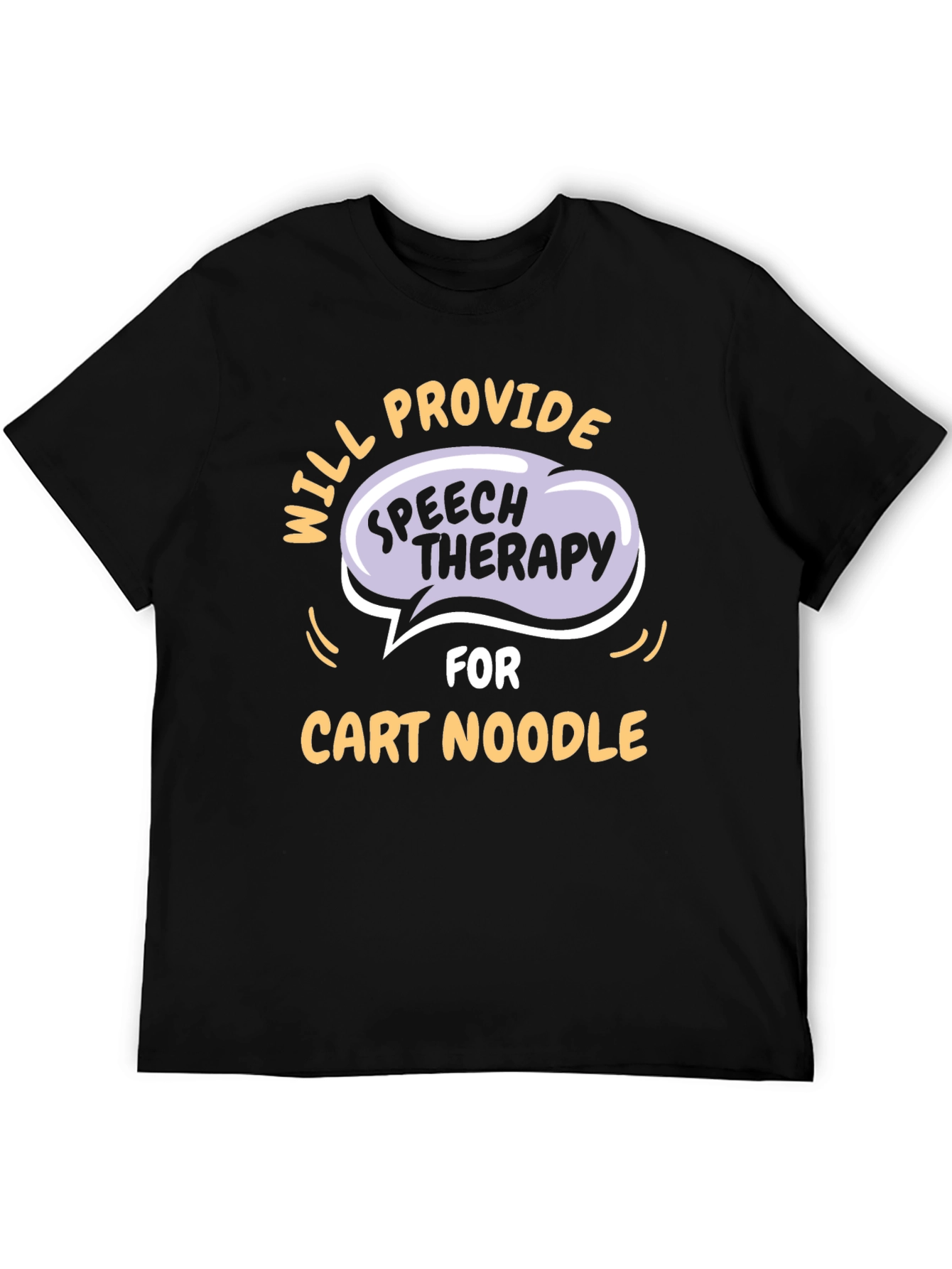 Black Speech Therapy Cart Noodle T-Shirt - Black view 5