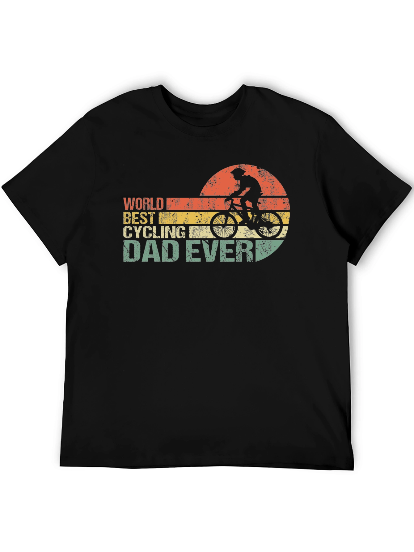 Black World's Best Cycling Dad Ever T-Shirt view 5