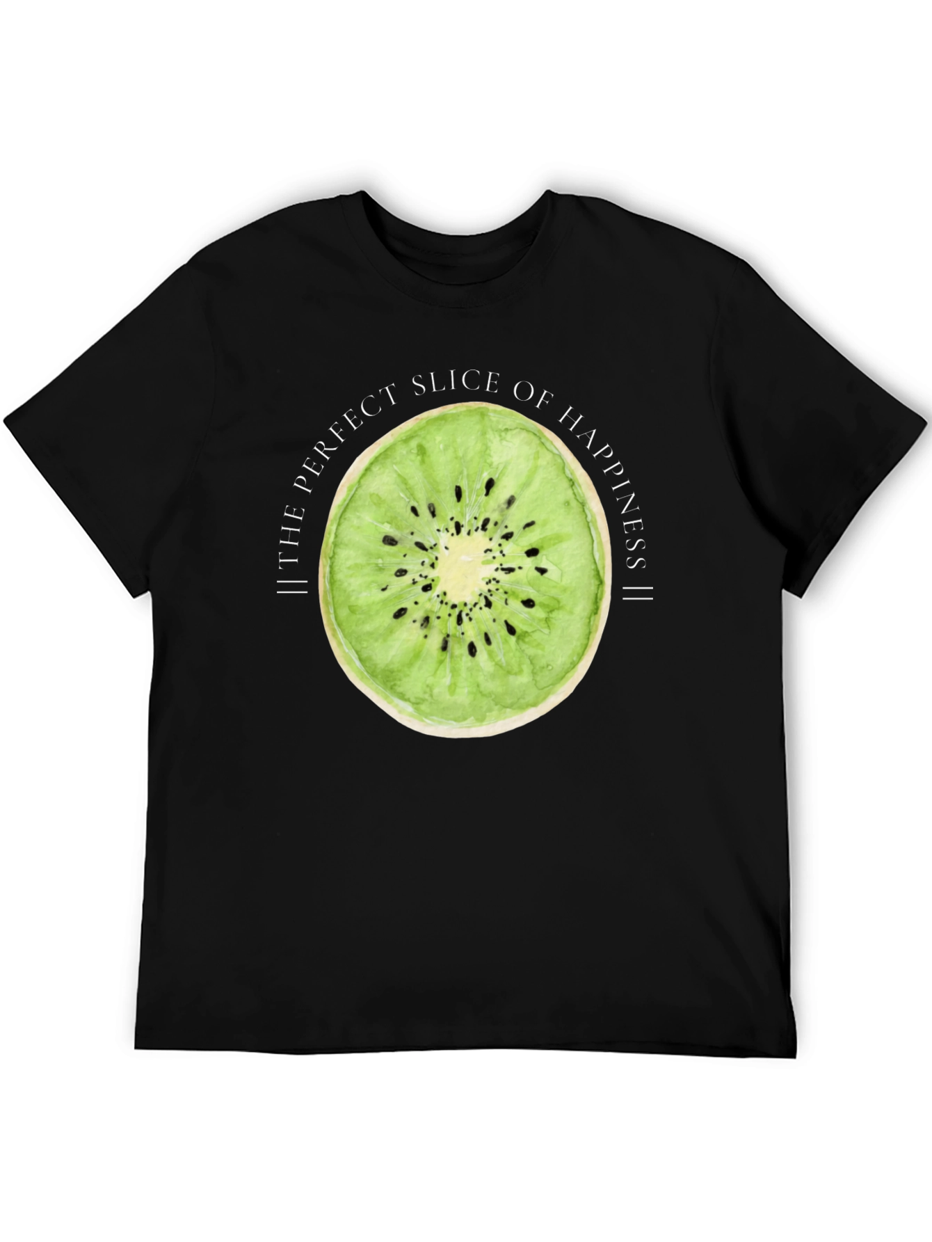 Black Kiwi Slice Happiness Graphic T-Shirt view 5