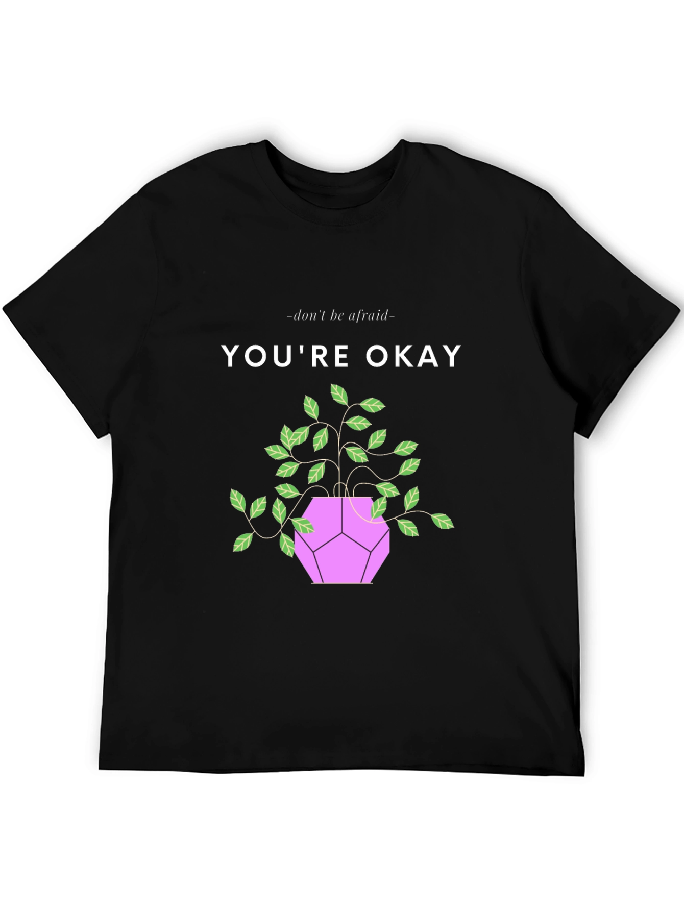 Black You're Okay Plant Graphic Tee - Comfort & Style view 5