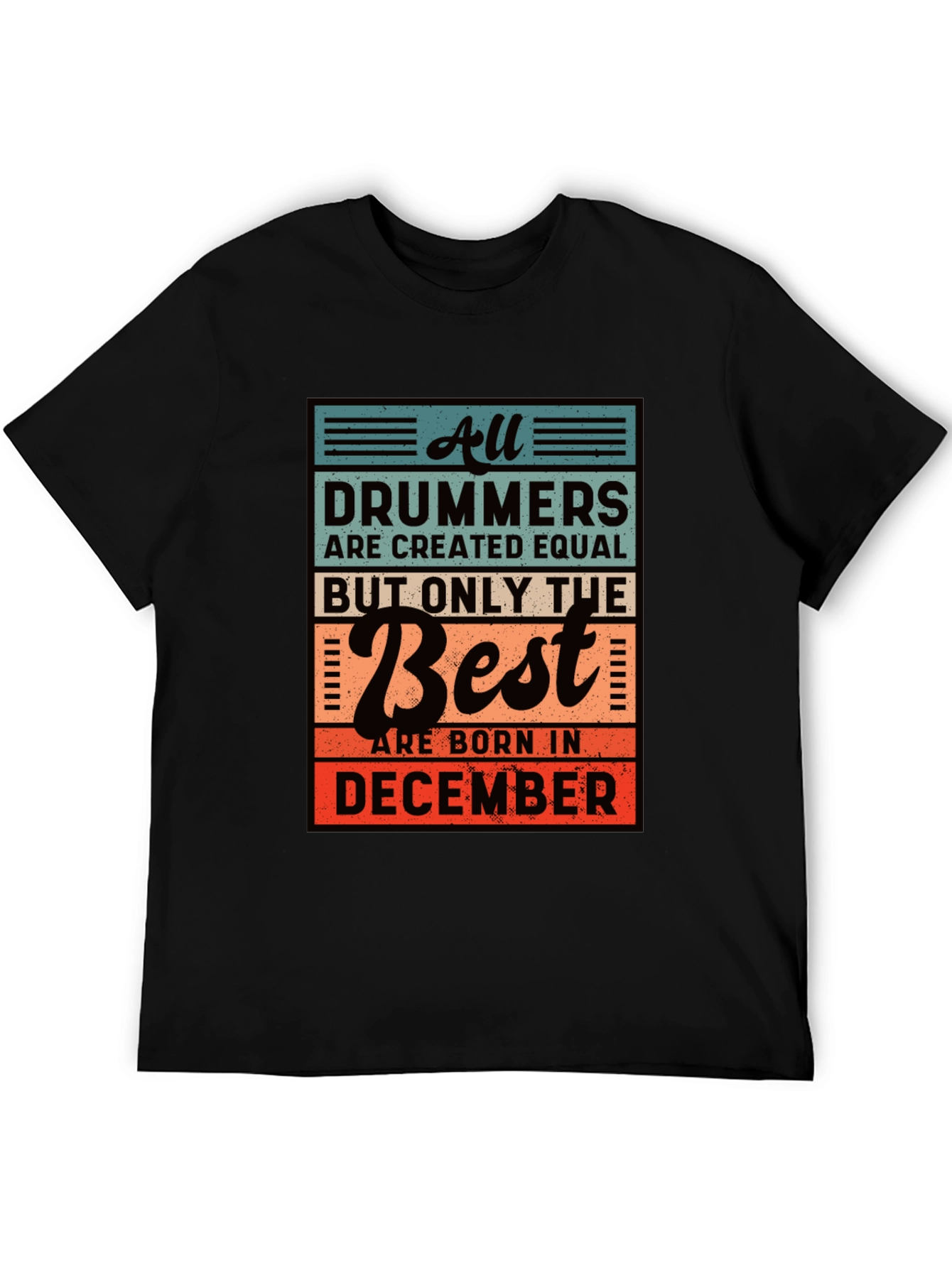 Black Drummers Born in December Graphic T-Shirt view 5
