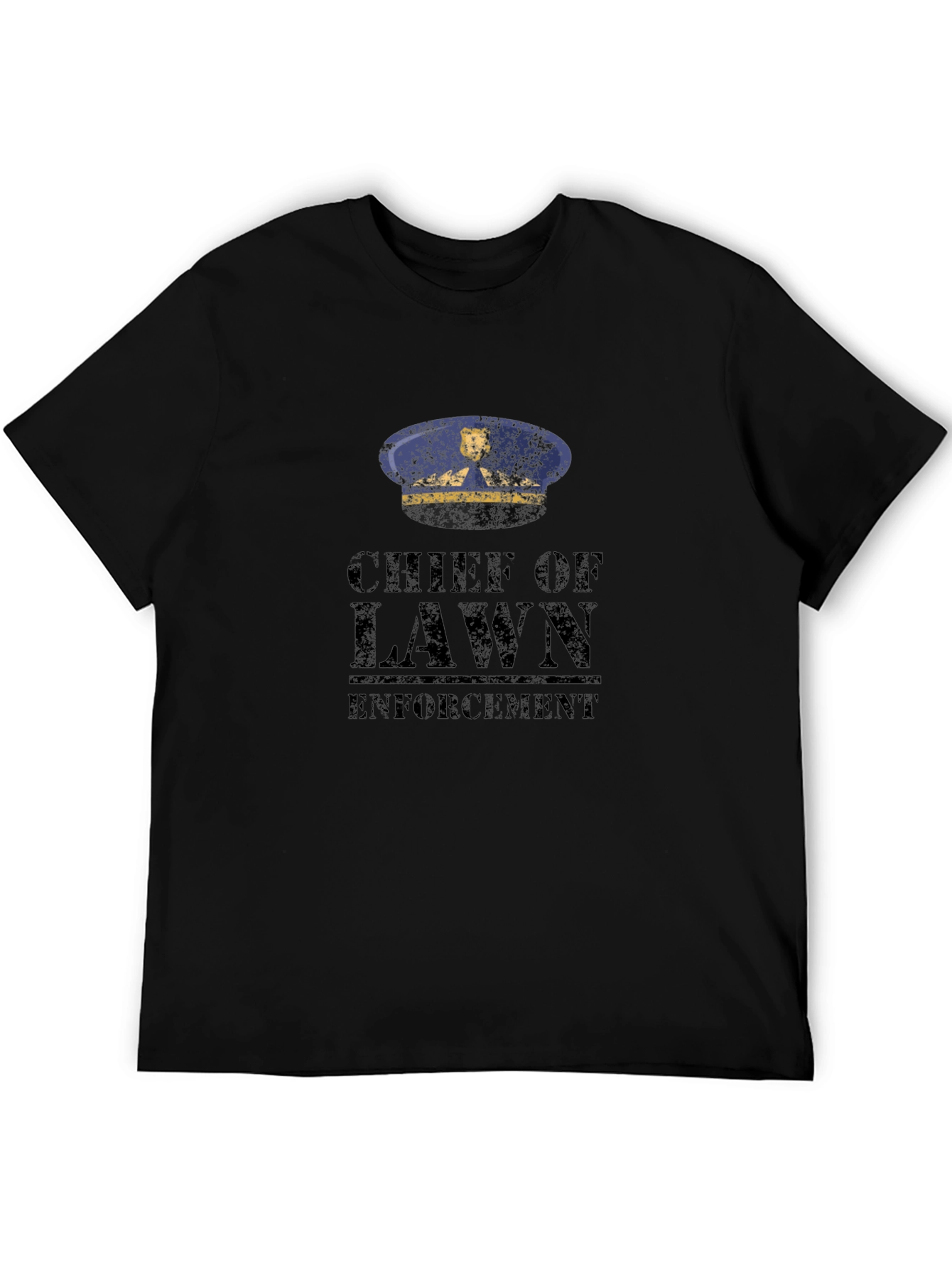 Black Chief of Lawn Enforcement T-Shirt - Black view 5