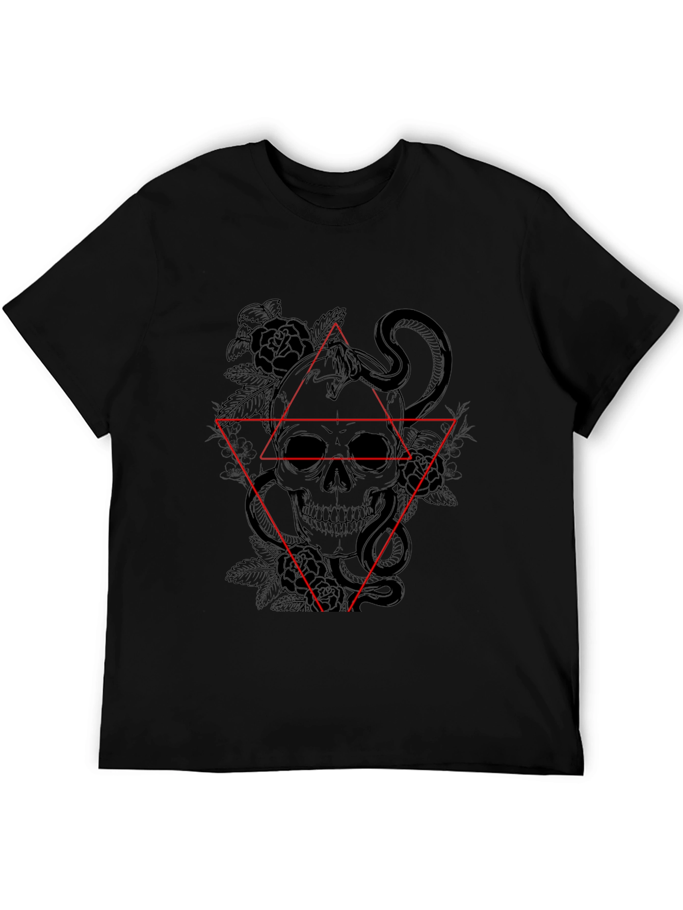 Black Skull & Snake Graphic Tee - Edgy Style view 5