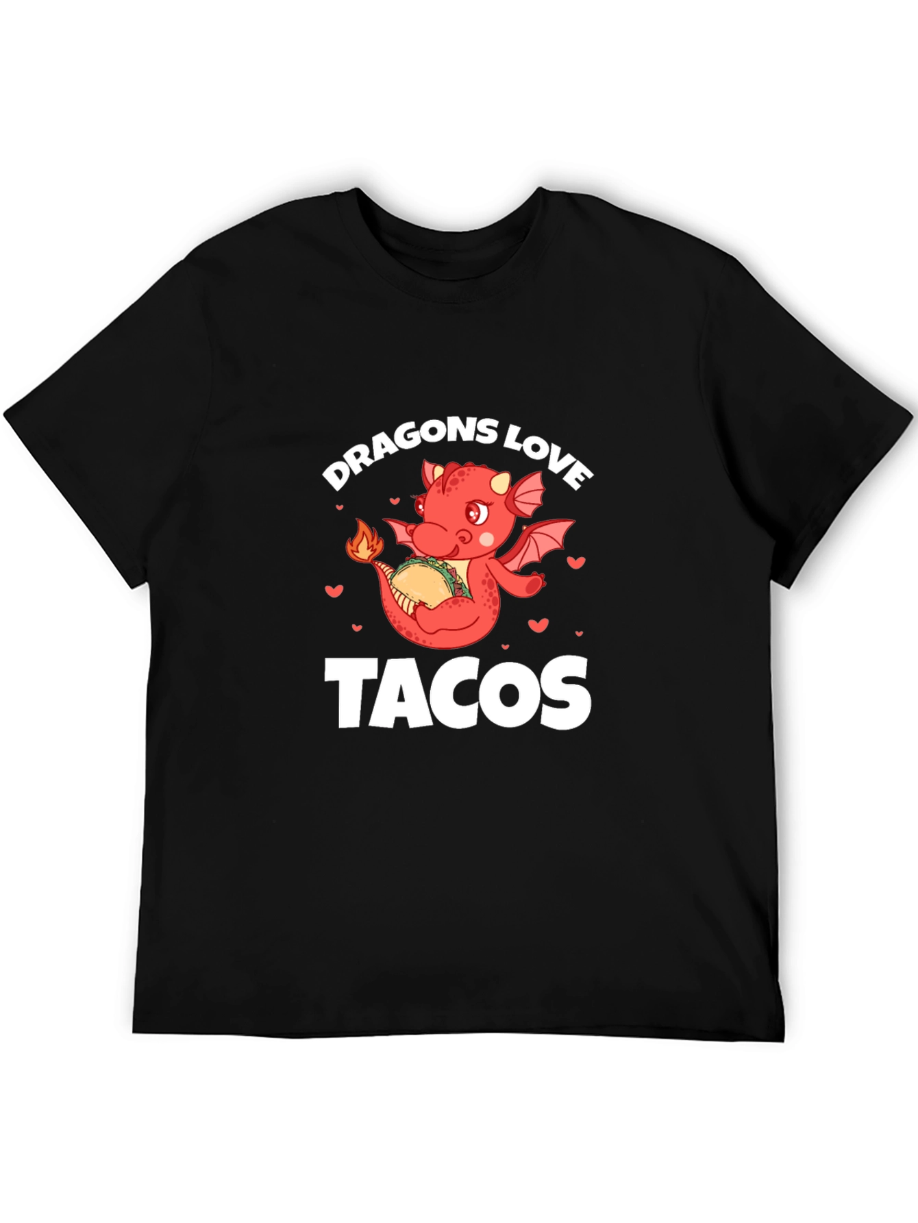 Black Dragons Love Tacos Black Graphic Tee view 5