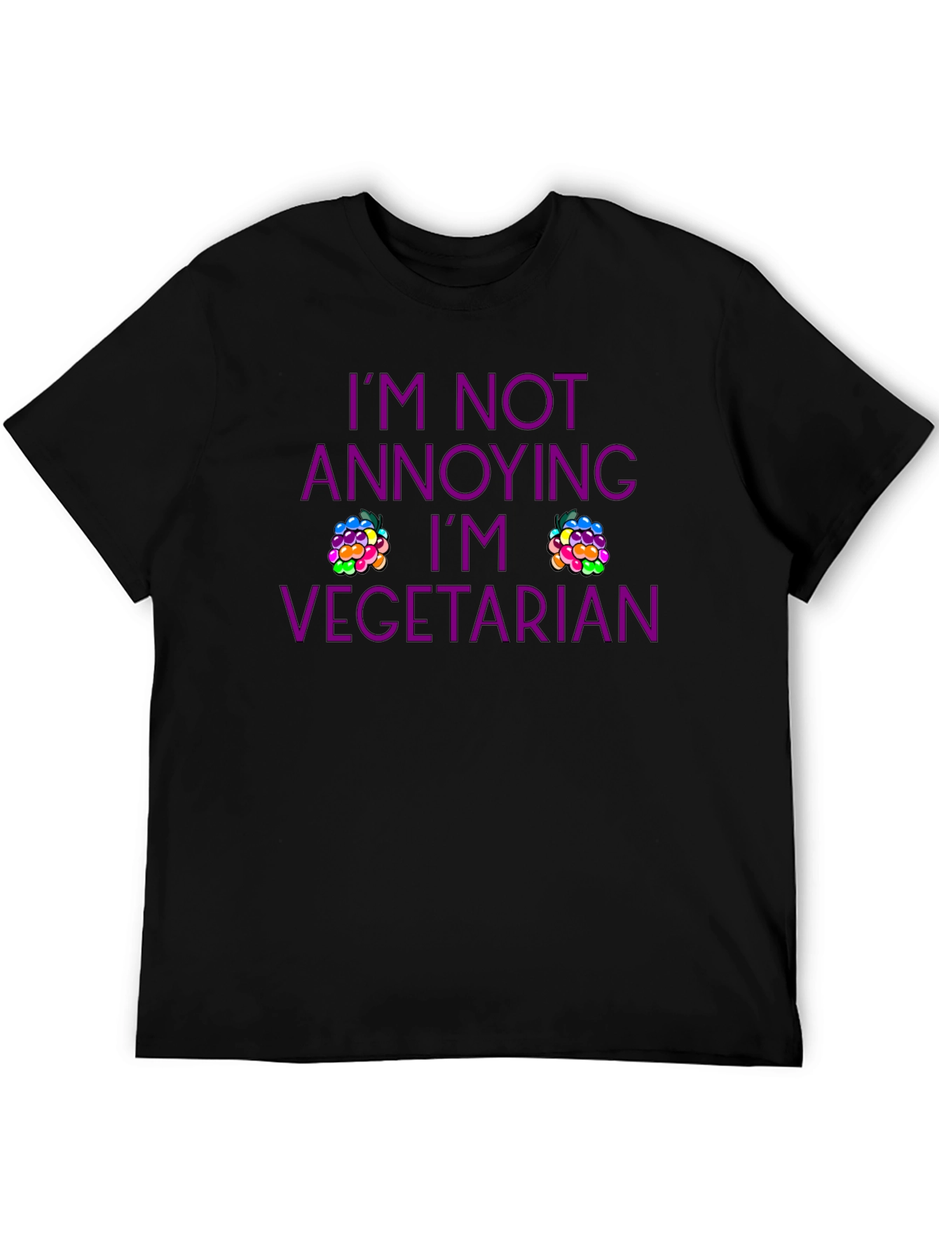 Black Vegetarian T-Shirt - Funny Slogan Tee view 5