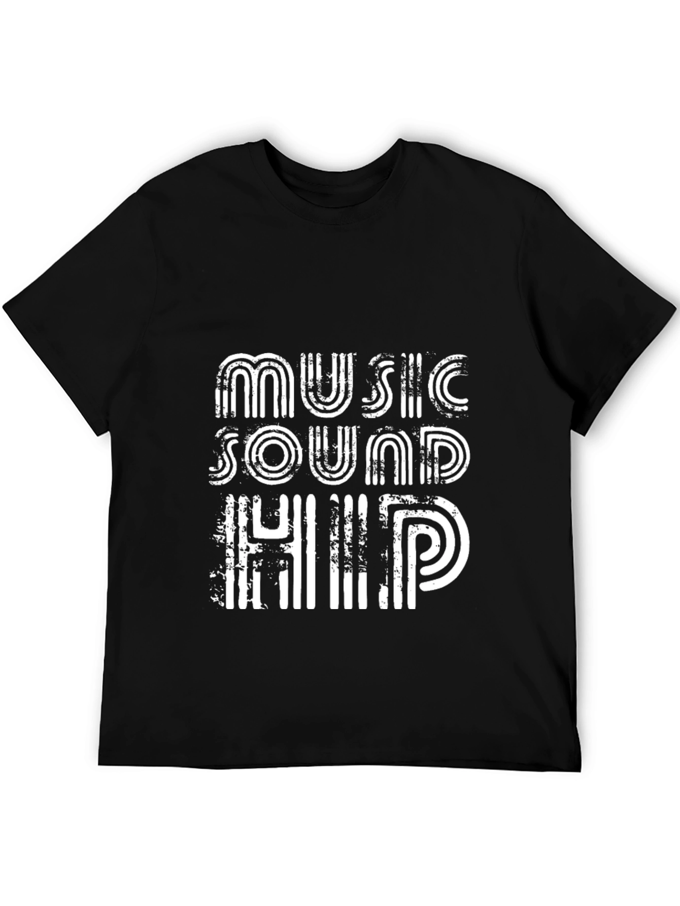 Black Music Sound Hip Tee - Retro Style Black T-Shirt view 5