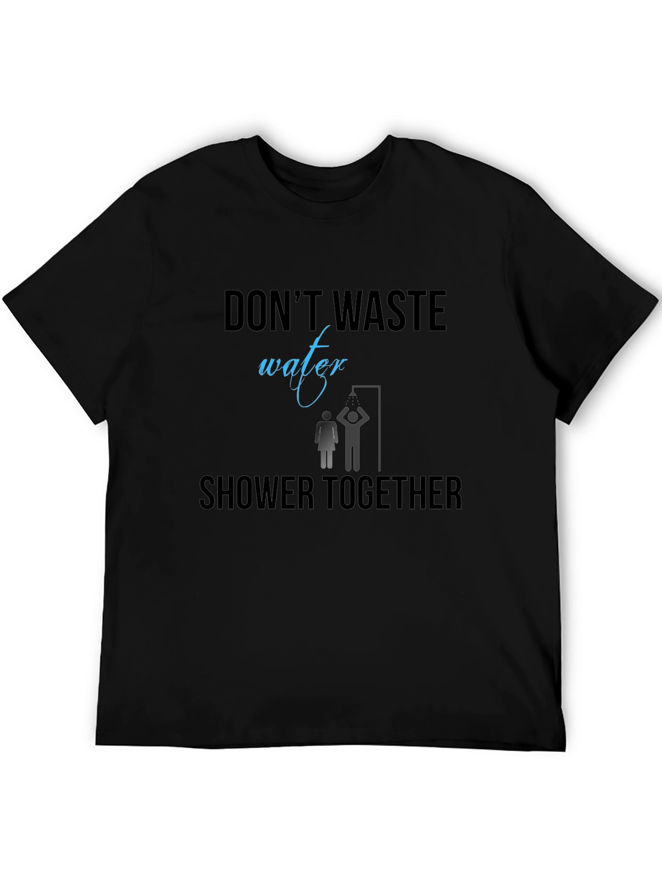 Black Humorous "Shower Together" Graphic Tee view 5