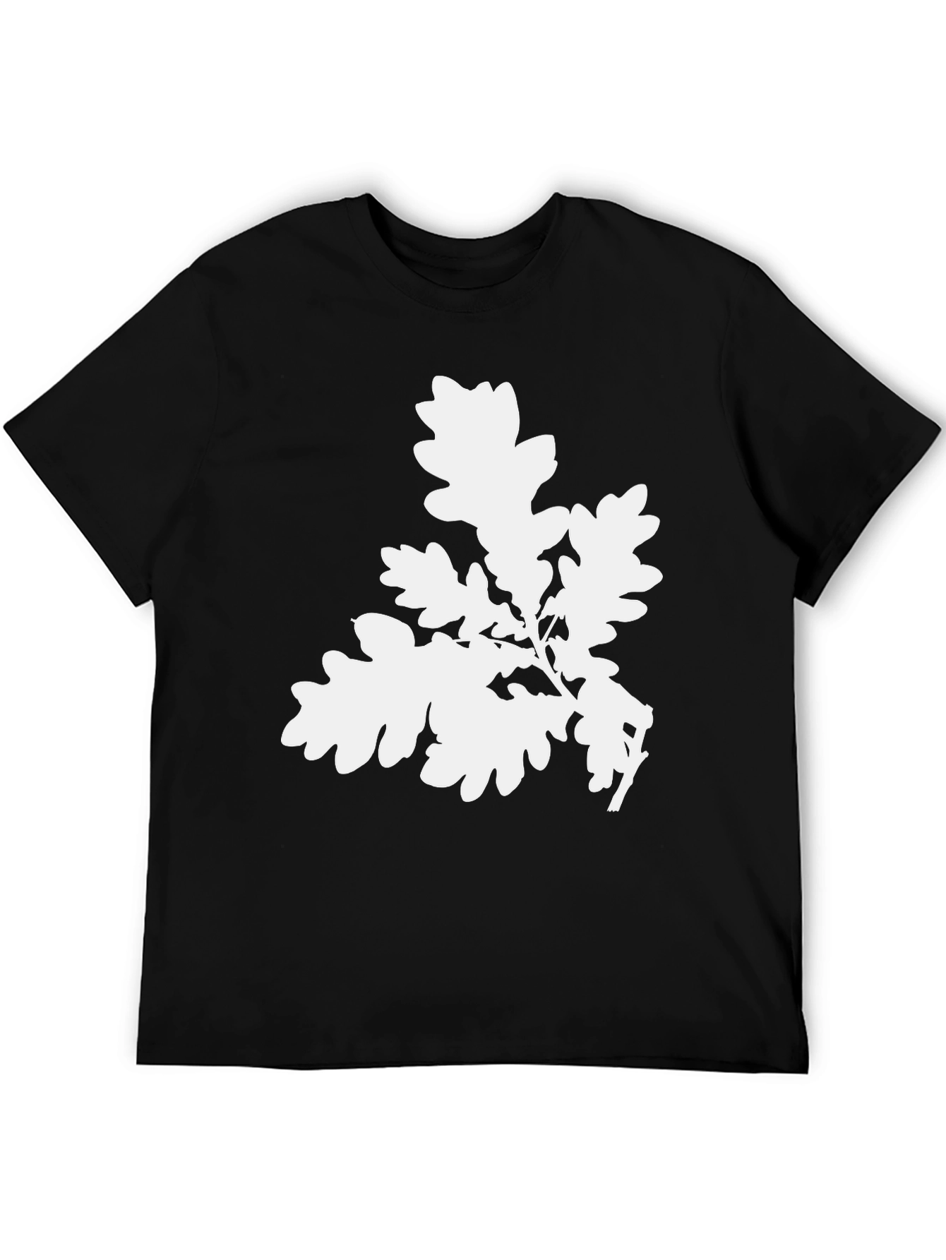 Black Oak Leaf Graphic Tee - Black Cotton Comfort view 5