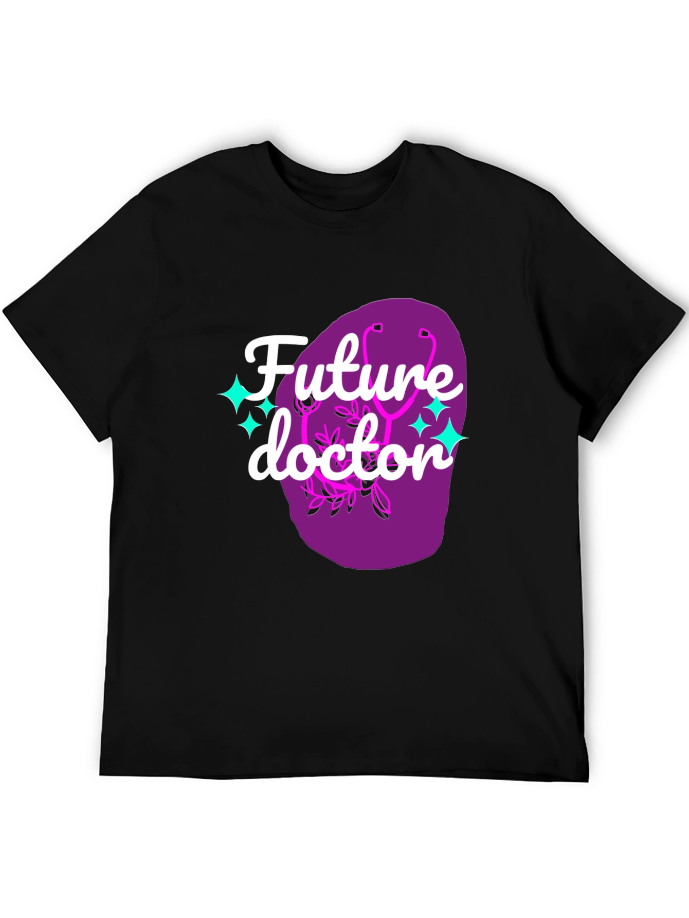 Black Future Doctor Graphic Tee - Black Cotton T-Shirt view 5