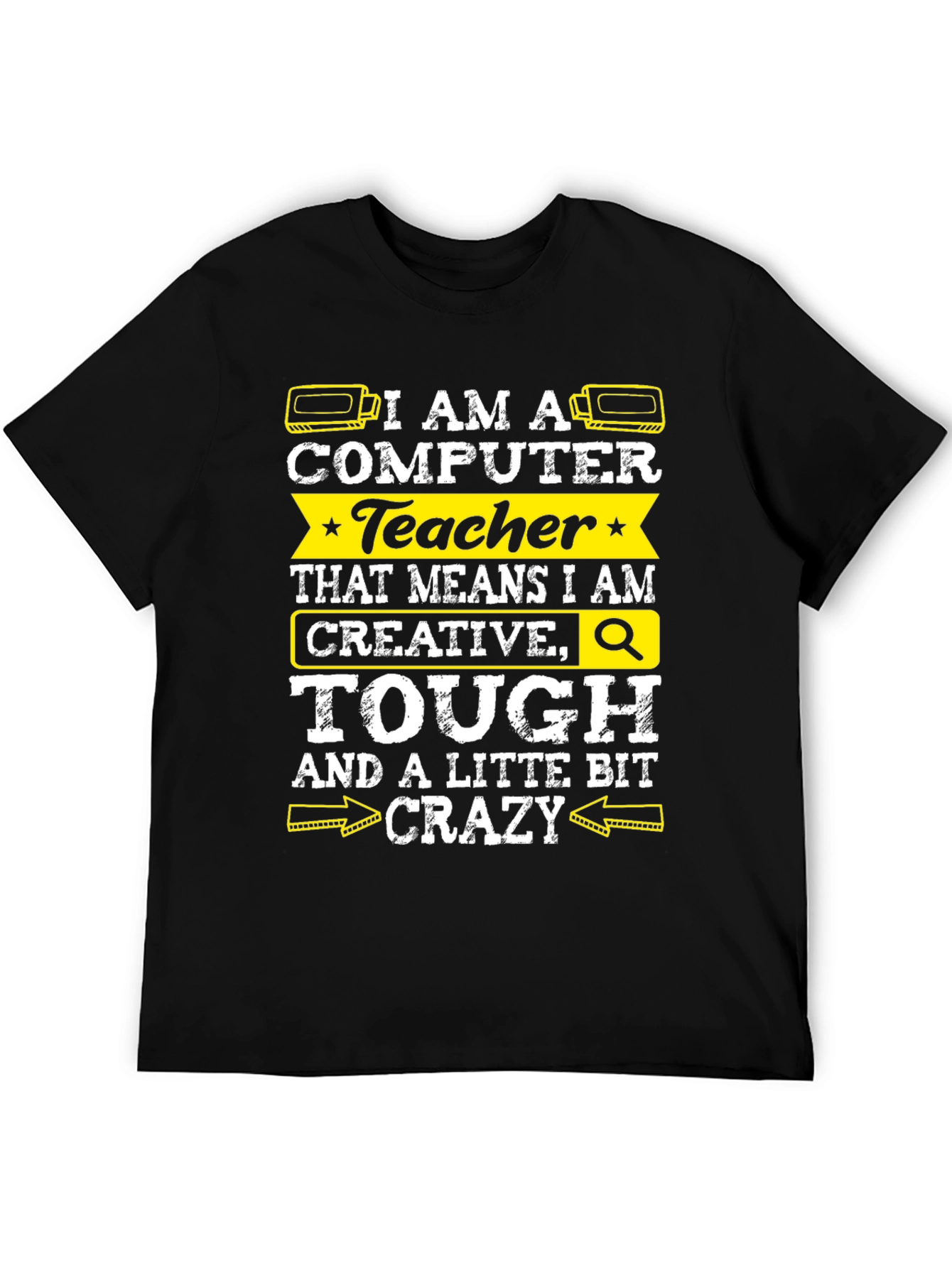 Black I am a Computer Teacher Graphic Tee view 5