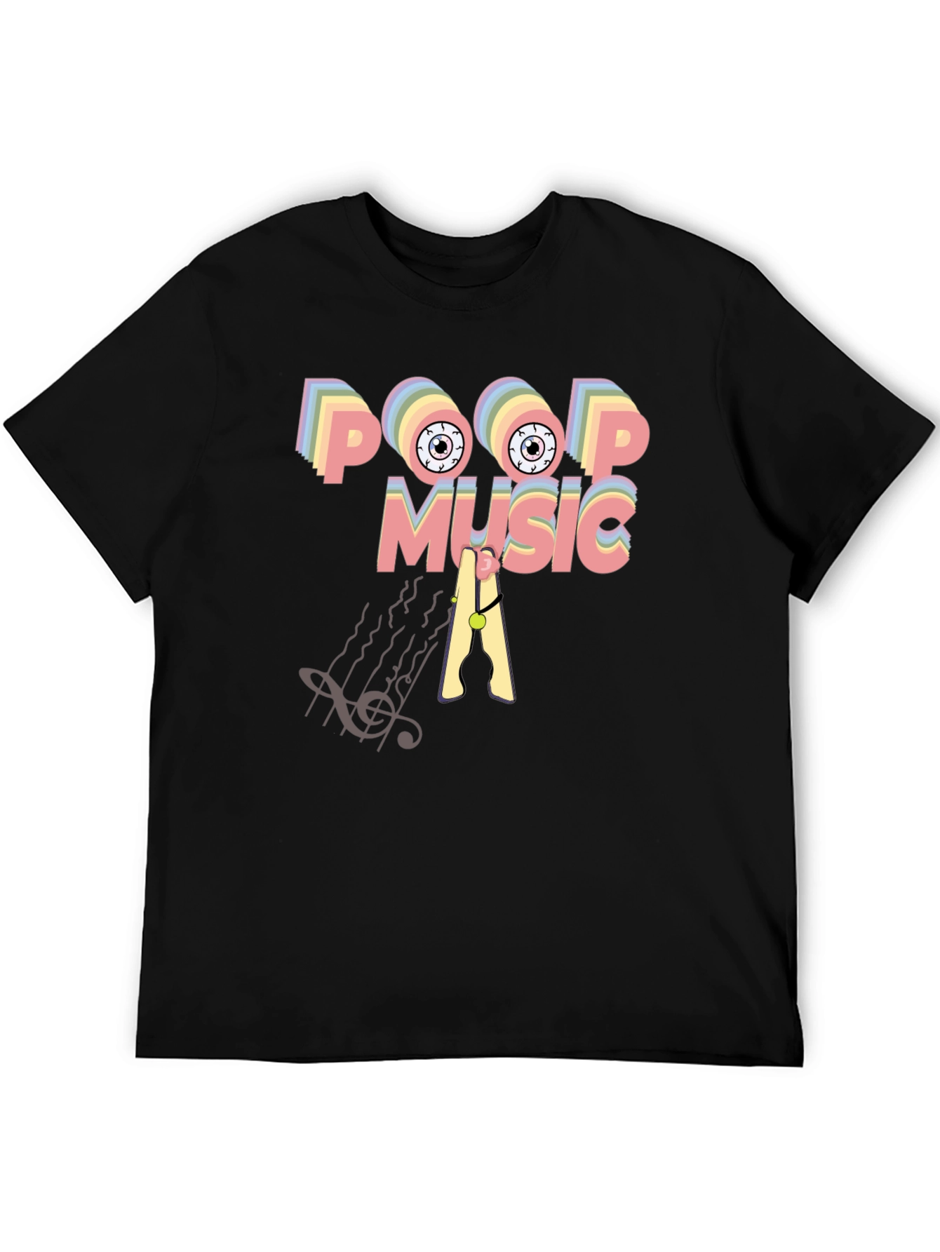 Black Poop Music Graphic T-Shirt view 5