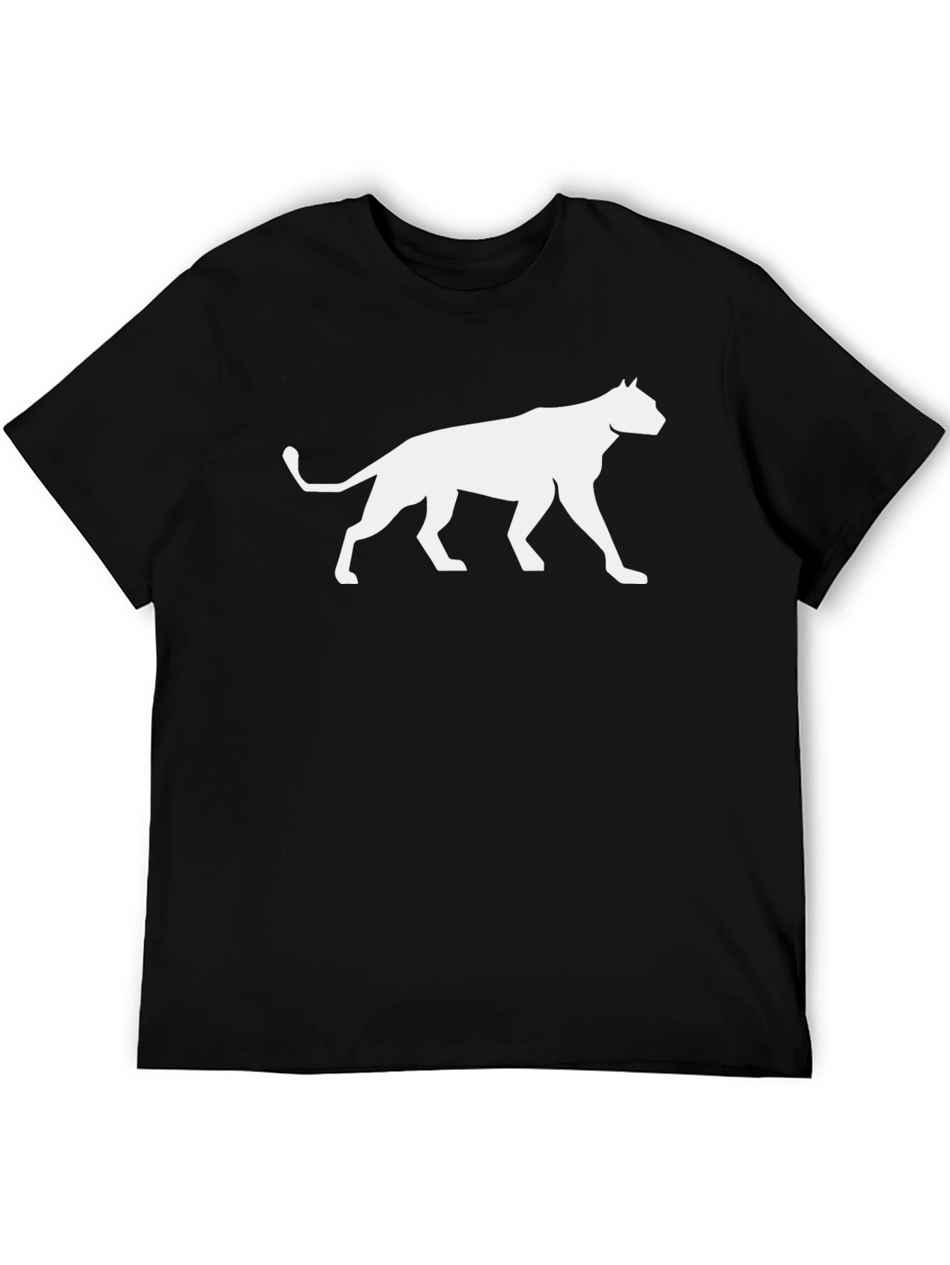 Black Black T-Shirt with White Cat Silhouette Graphic view 5