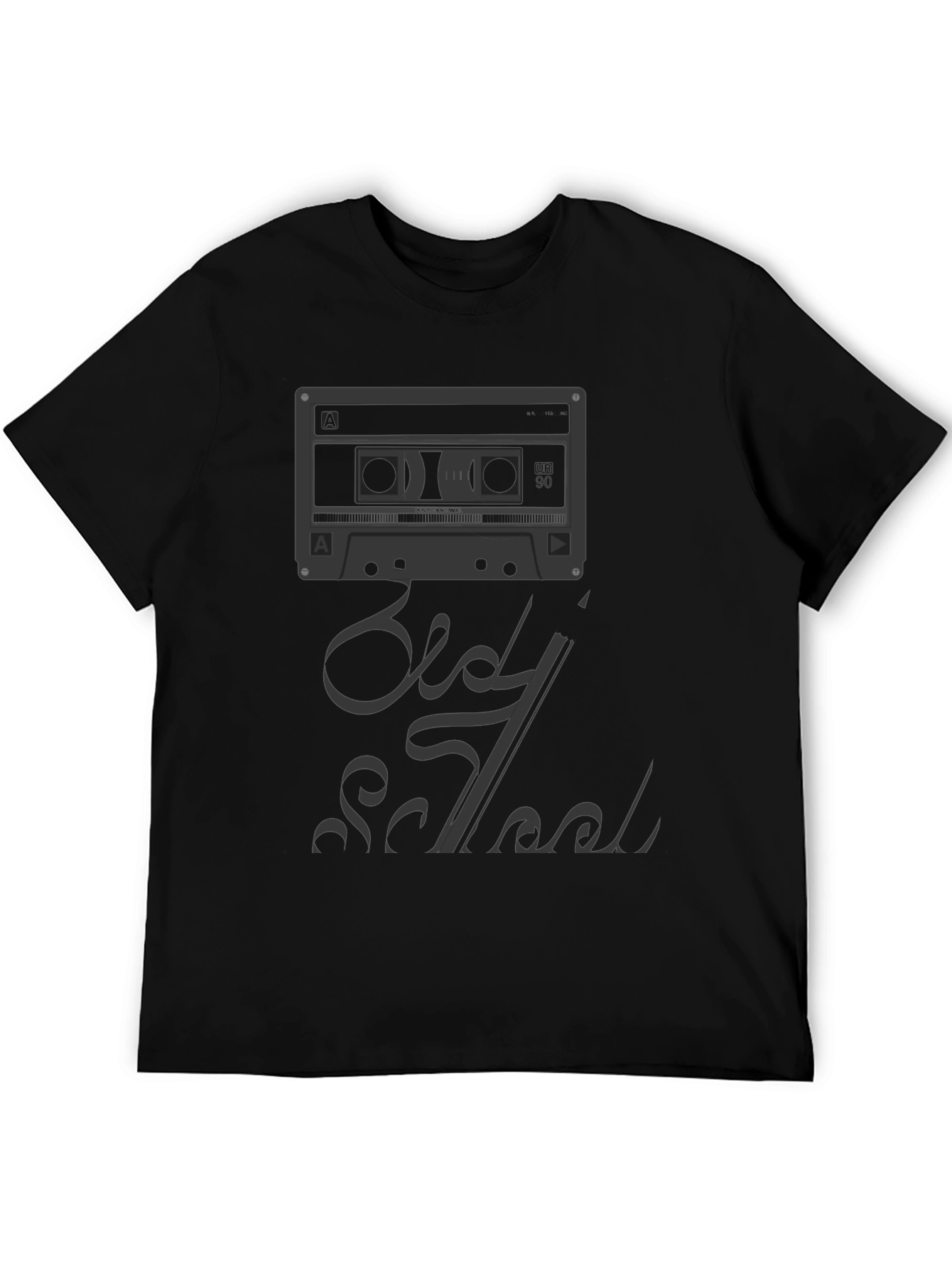 Black Old School Cassette Tape T-Shirt view 5