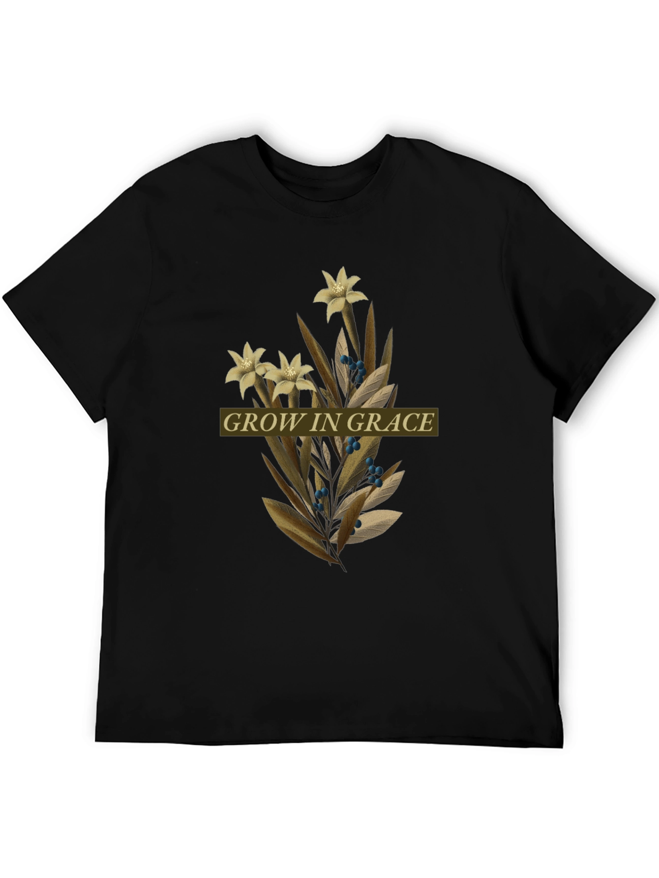 Black Grow in Grace Floral Graphic Tee view 5