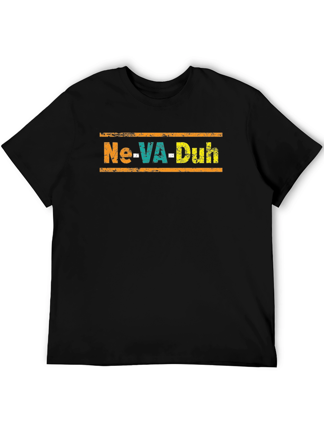 Black Ne-VA-Duh Graphic Tee - Black Unisex T-Shirt view 5