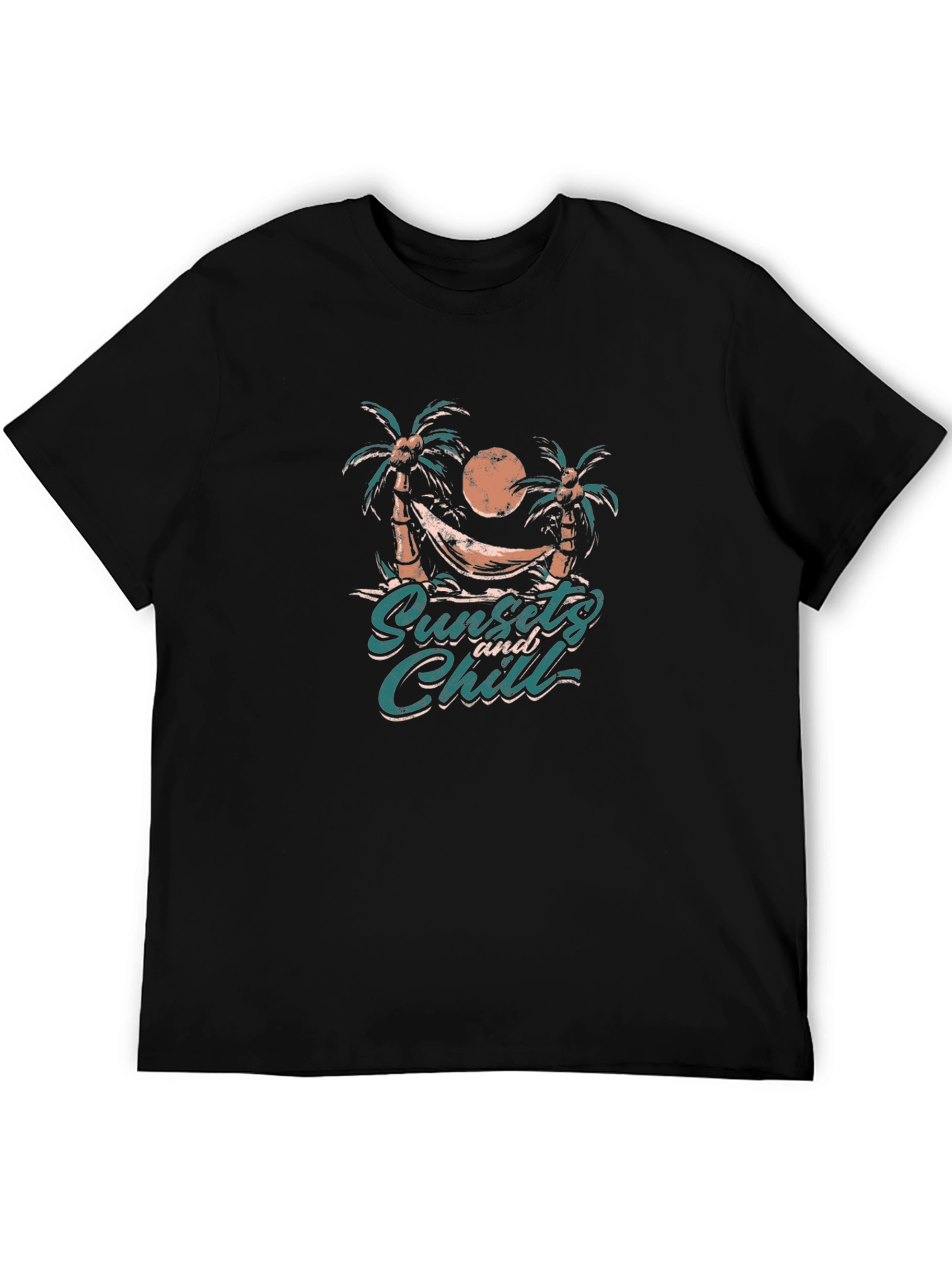 Black Sunset & Chill Graphic Tee - Beach Vibes view 5