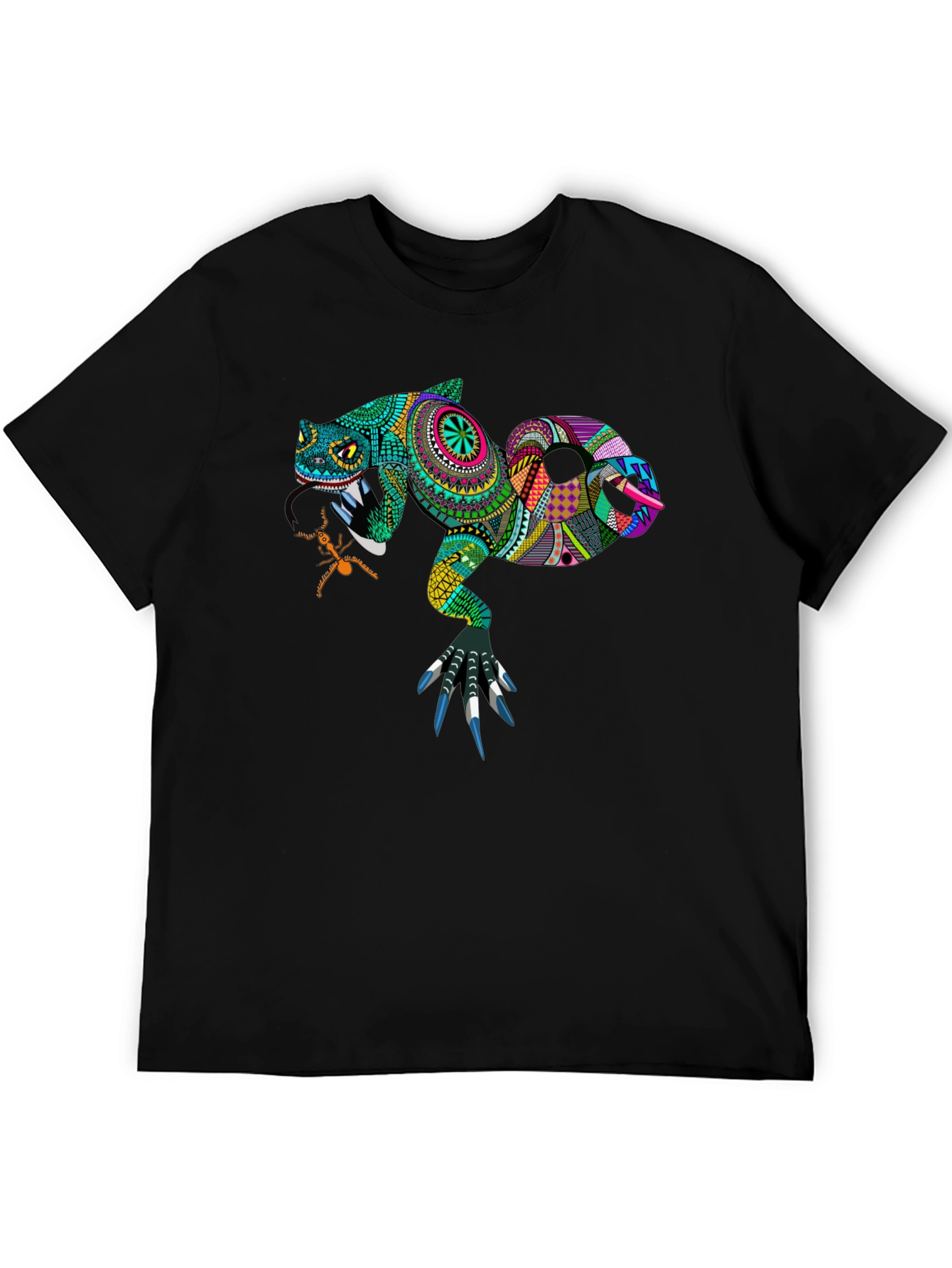 Black Lizard Graphic Tee - Unique Patterned Reptile Design view 5