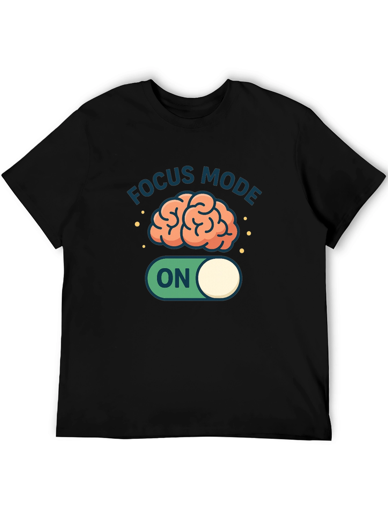Black Focus Mode On Brain Graphic Tee - Black view 5
