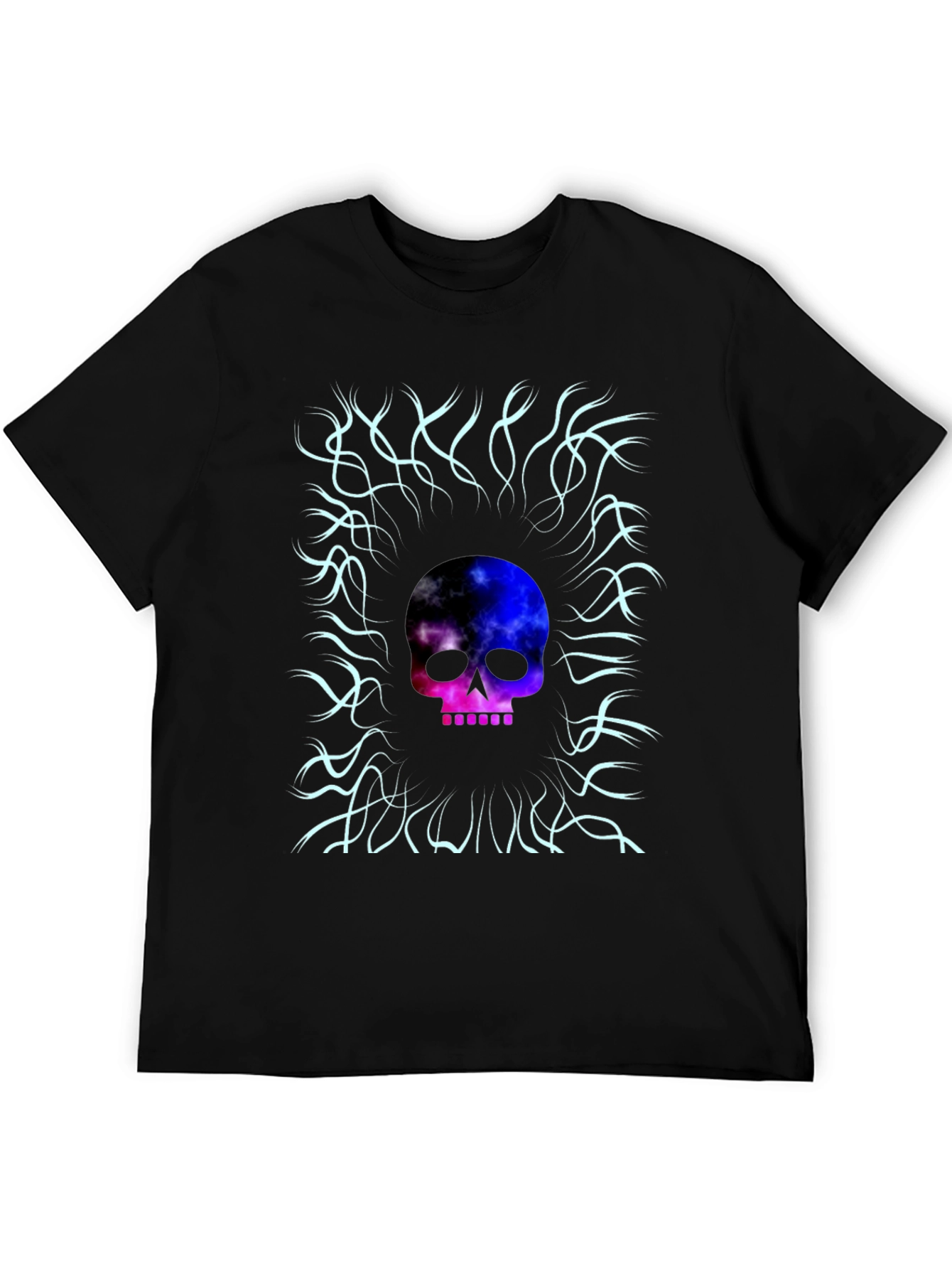 Black Cosmic Skull Graphic Tee - Unique Design view 5