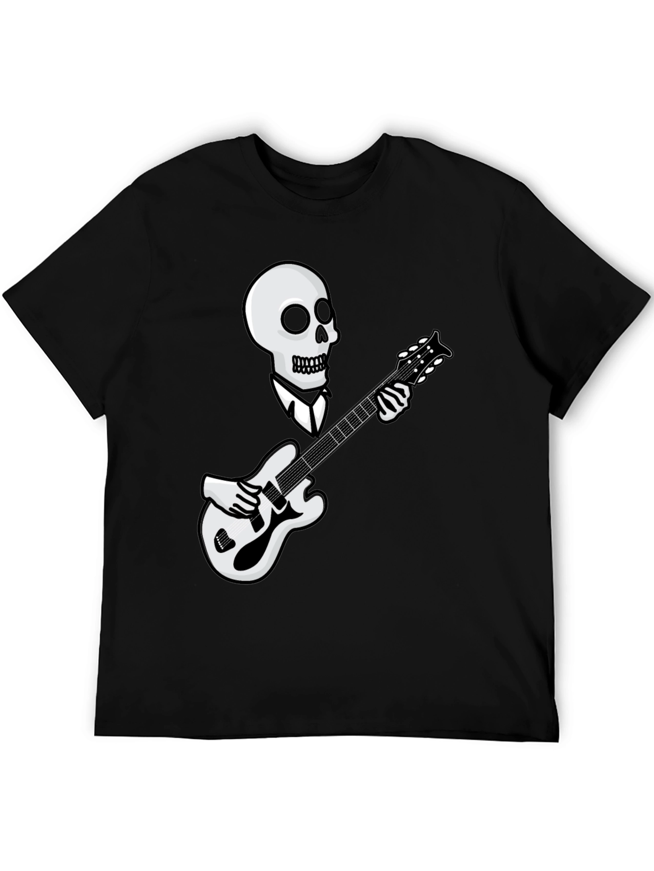 Skull Guitarist Graphic Tee - Black - 5