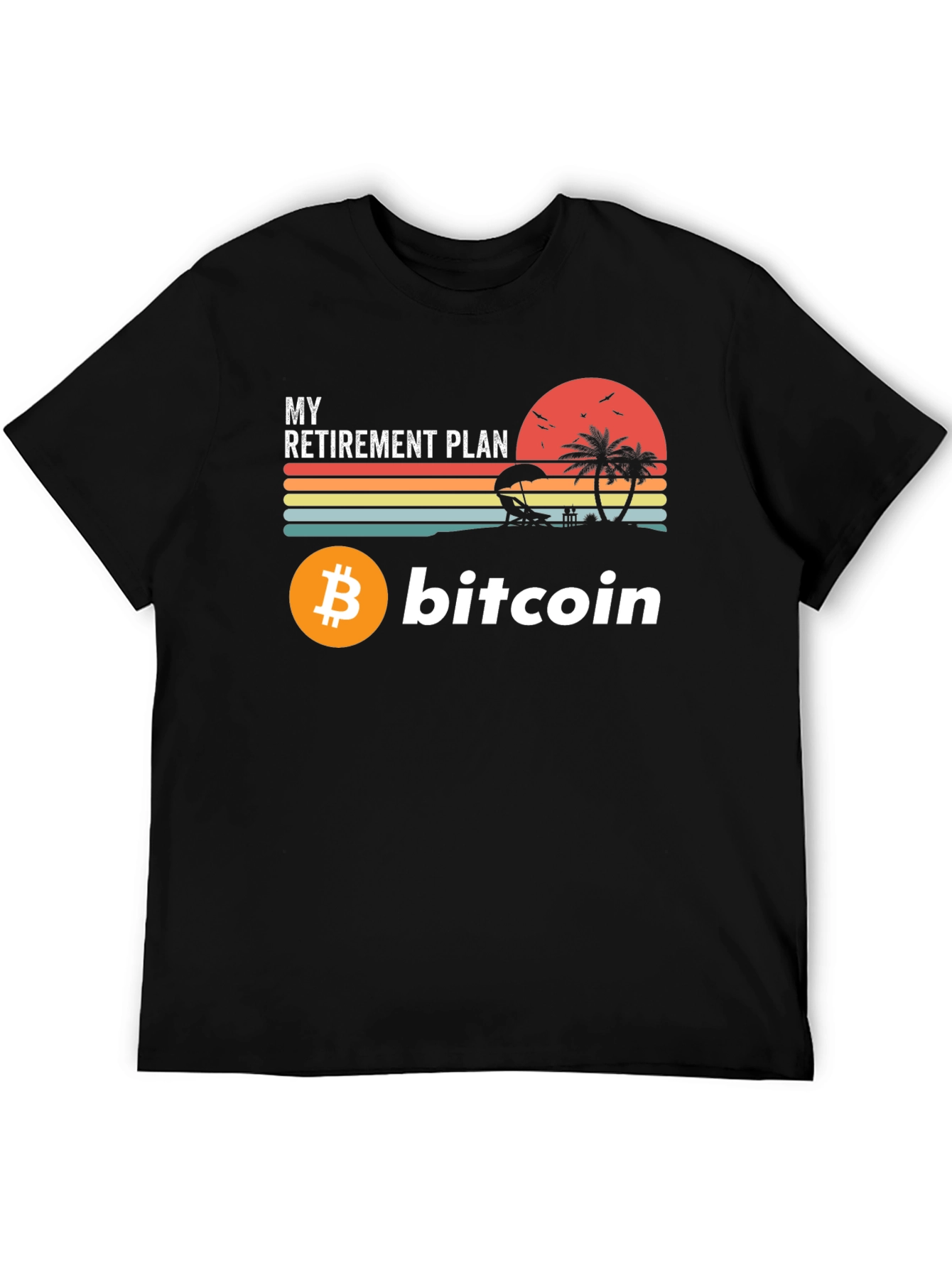 Black Bitcoin Retirement Plan Graphic Tee view 5