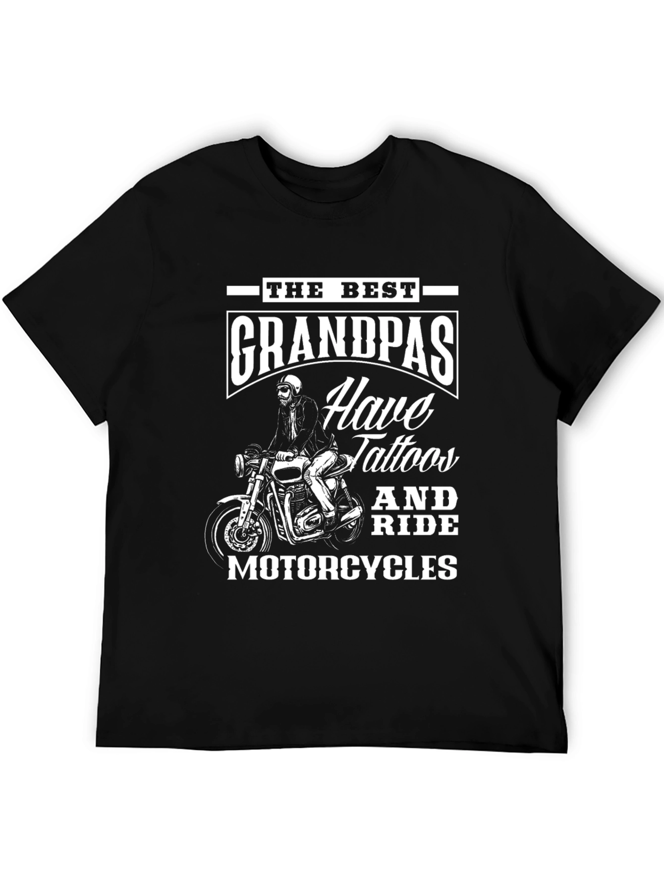 Black Tattooed Grandpas Ride Motorcycles T-Shirt view 5