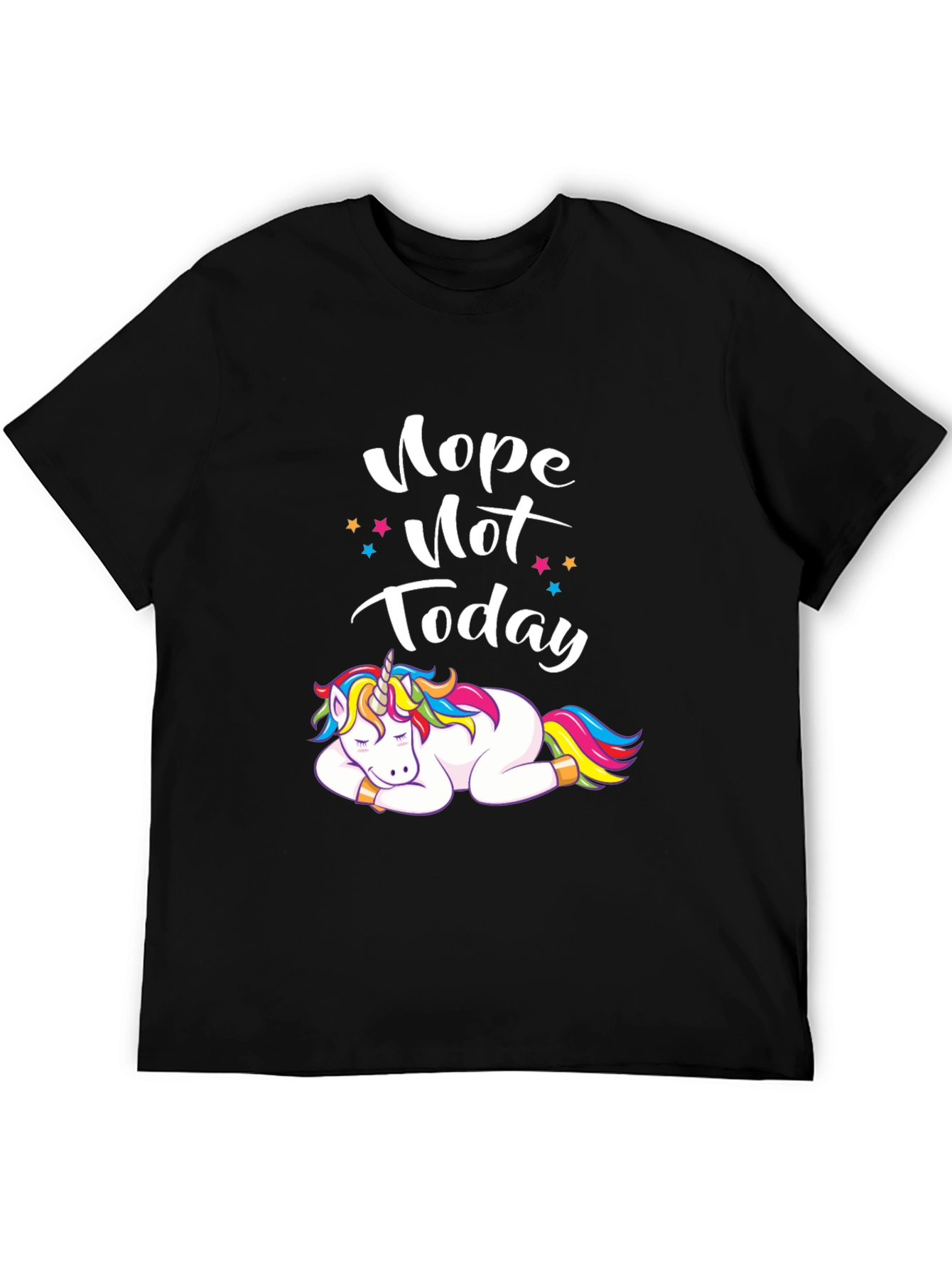 Black Nope Not Today Unicorn Graphic Tee view 5