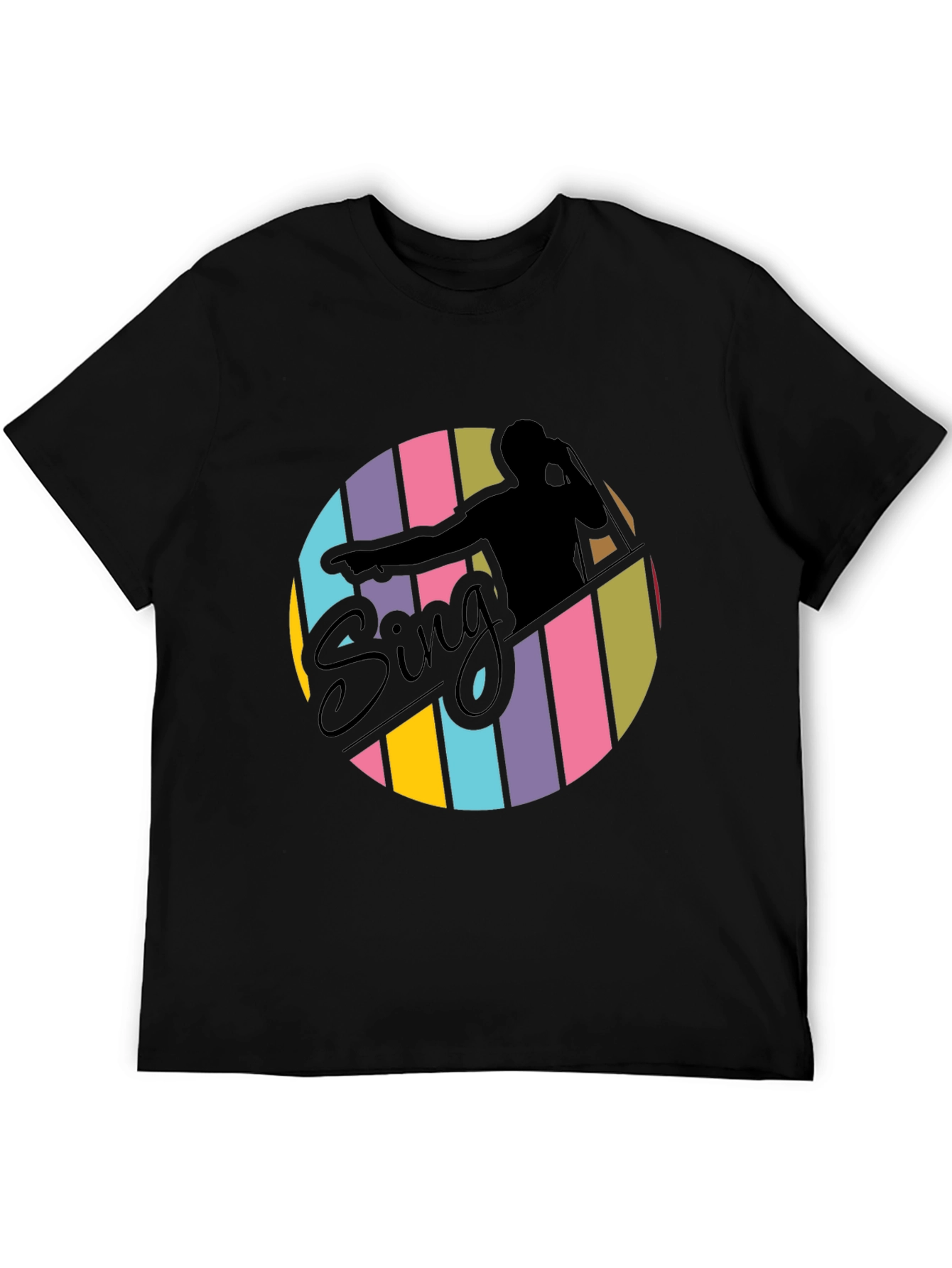 Black Retro Sing T-Shirt - Stylish Vocalist Tee view 5