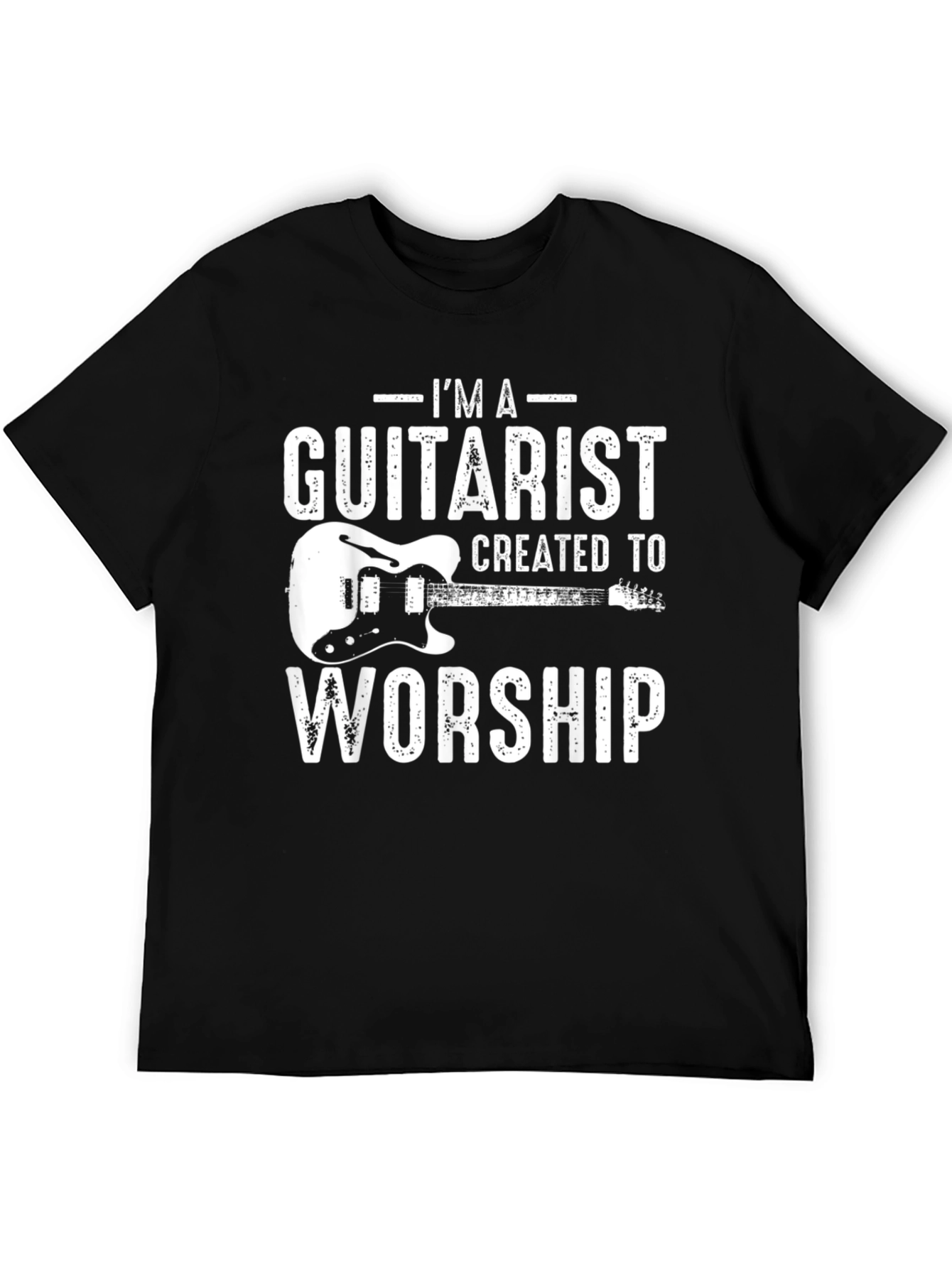 Black Guitarist Worship T-Shirt - Music Lover Tee view 5